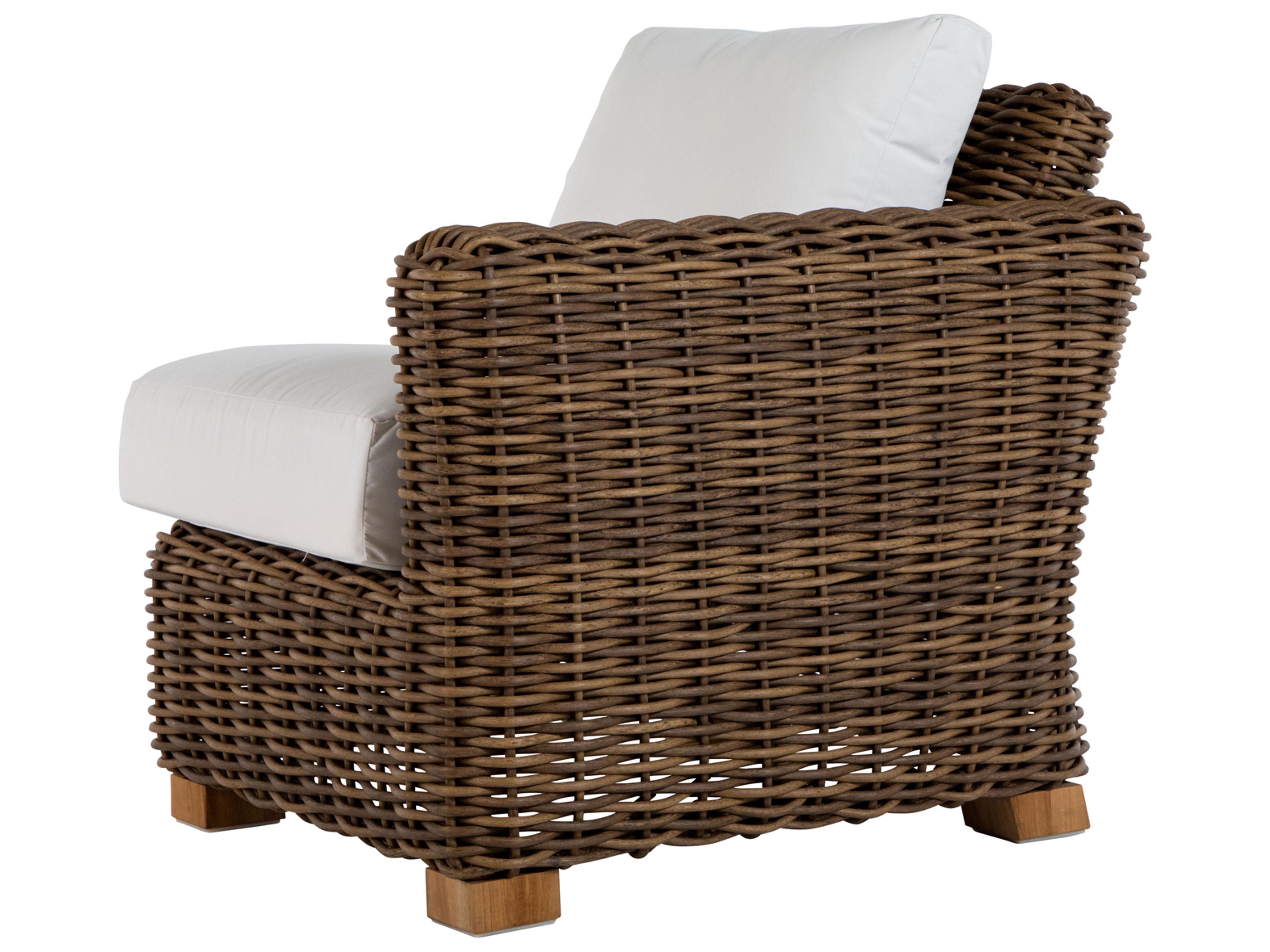 Montauk Wicker Raffia Right Arm Facing Patio Lounge Chair