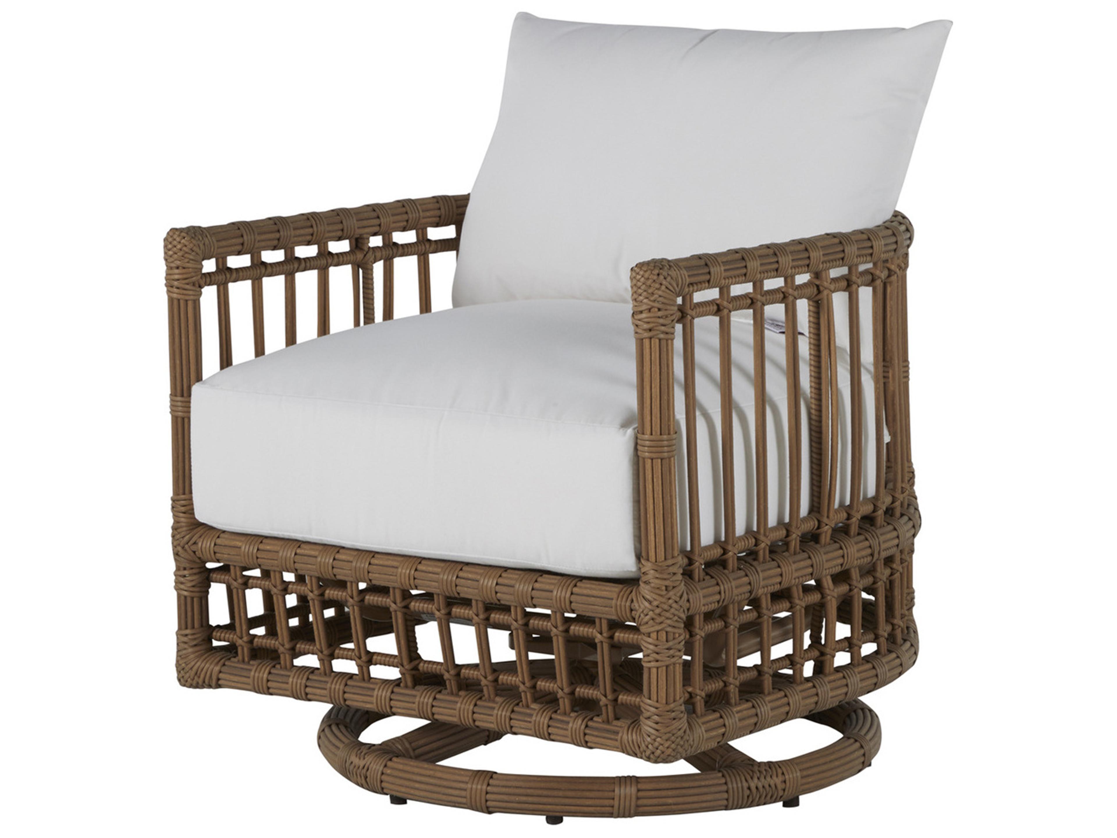 Summer Classics Newport Wicker Barrel Swivel Outdoor Patio Lounge Chair