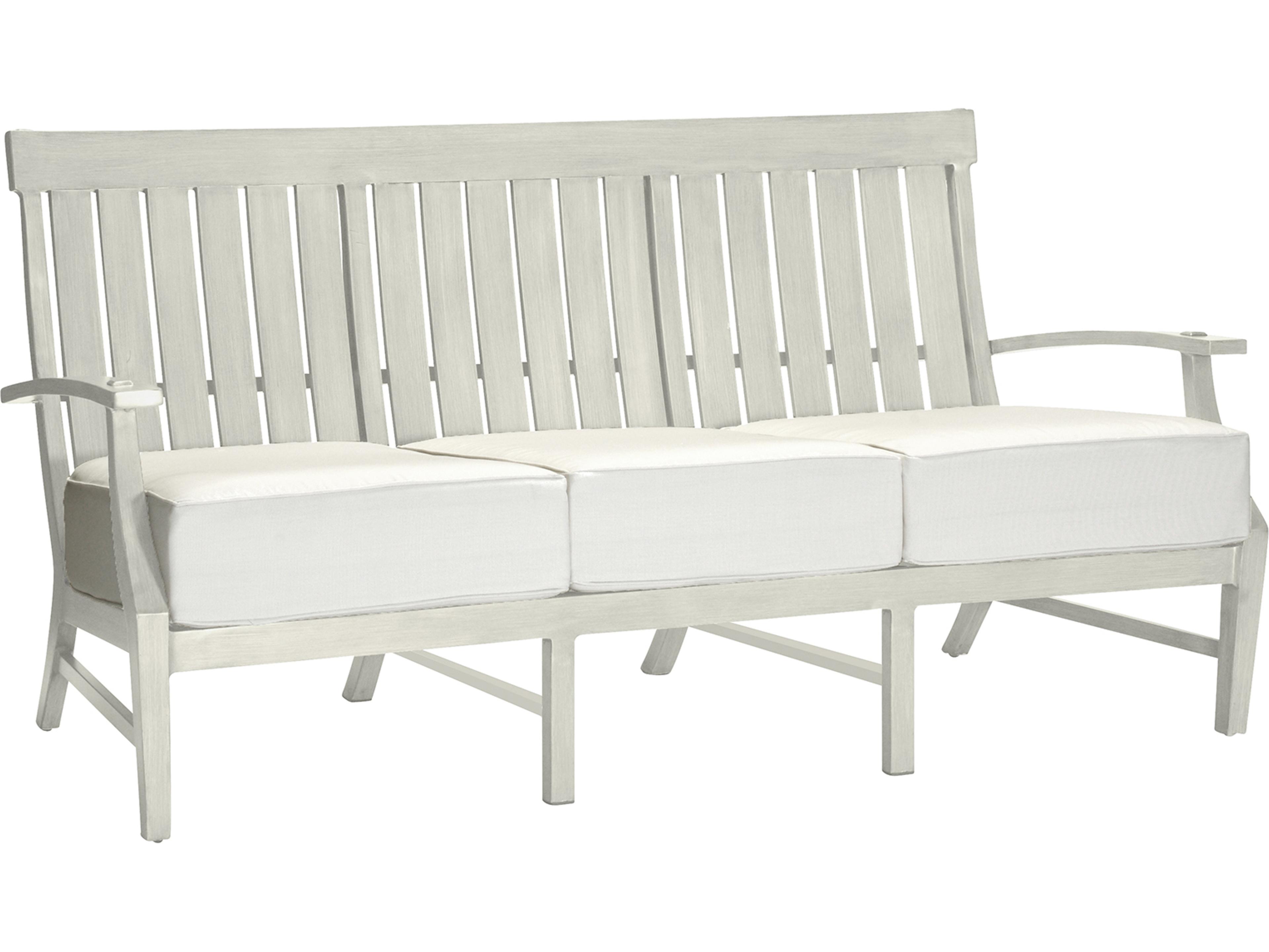 Summer Classics Croquet Aluminum Outdoor Patio Sofa with Cushion