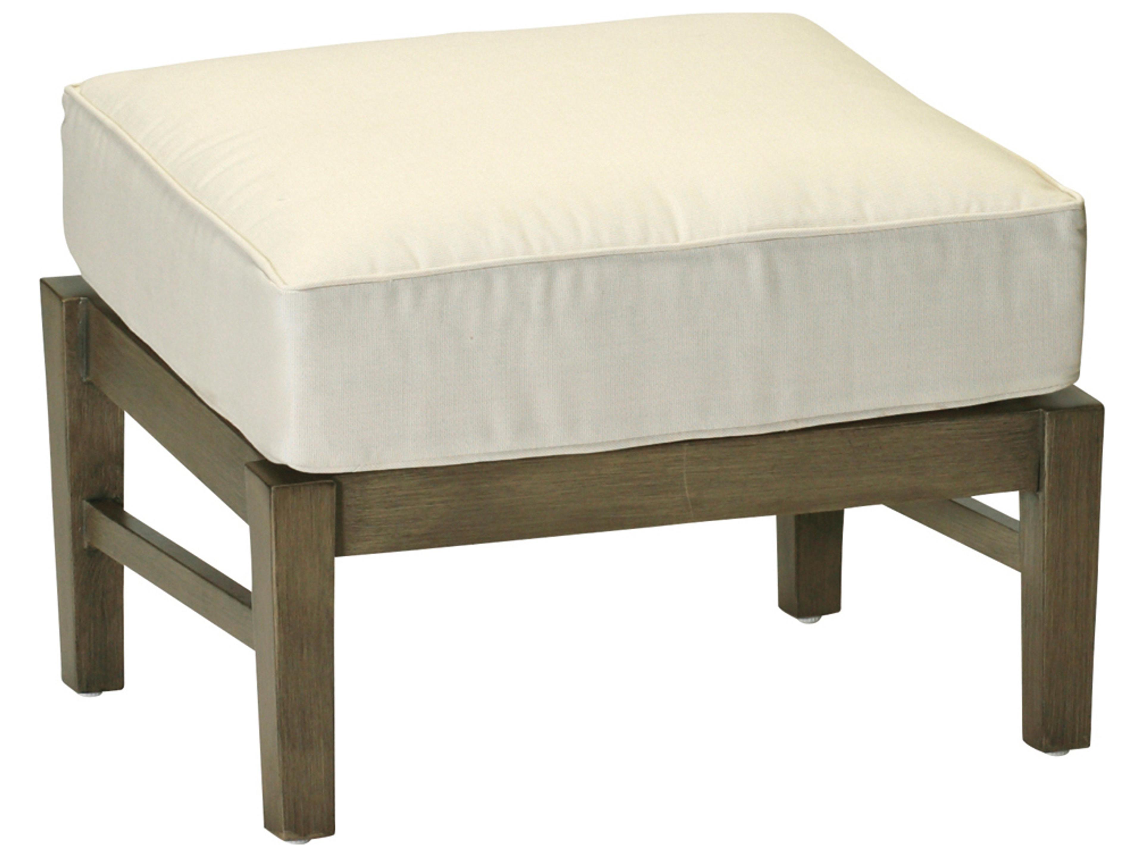 Summer Classics Croquet Aluminum Outdoor Patio Ottoman with Cushion