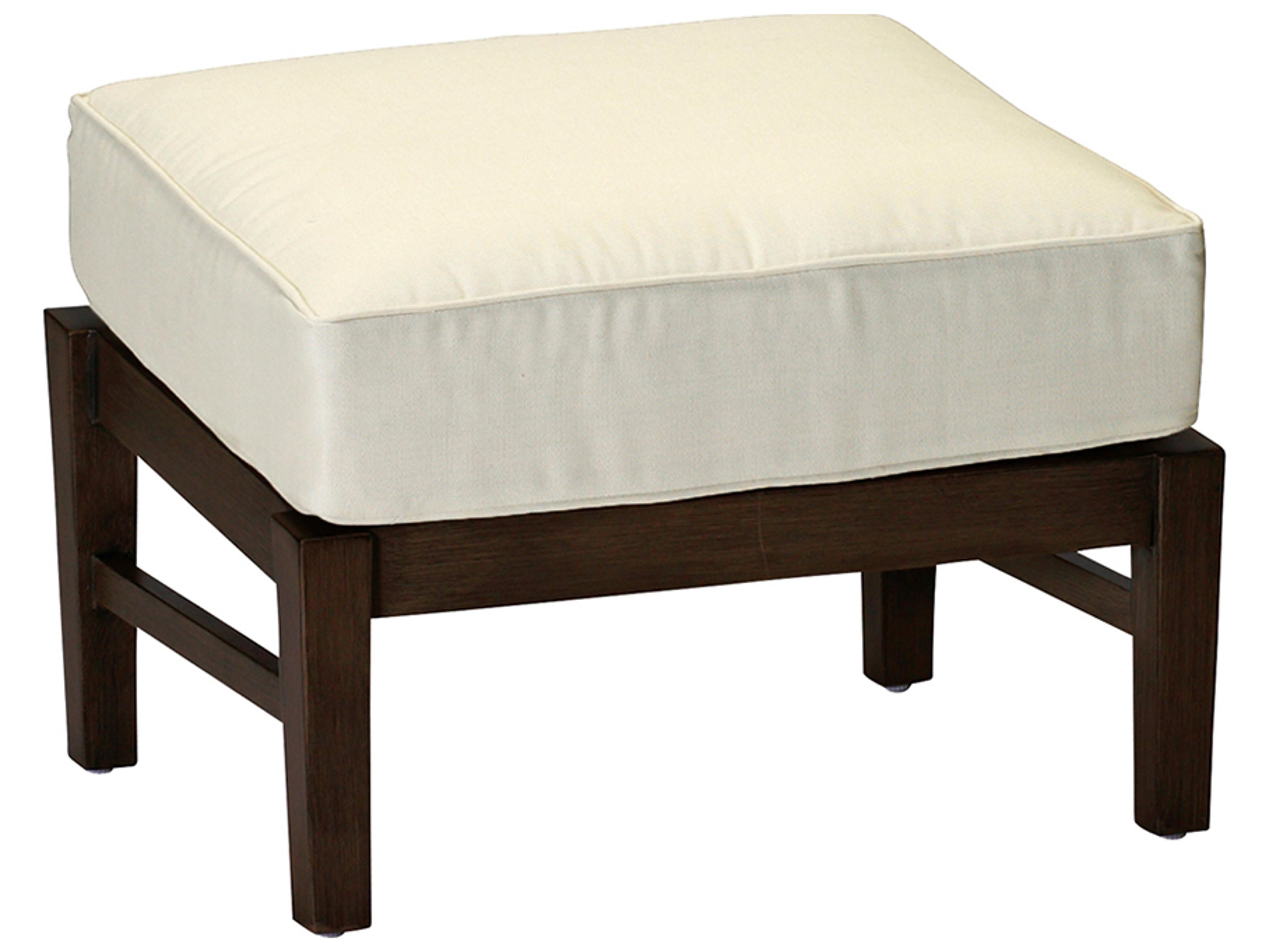 Summer Classics Croquet Aluminum Outdoor Patio Ottoman with Cushion