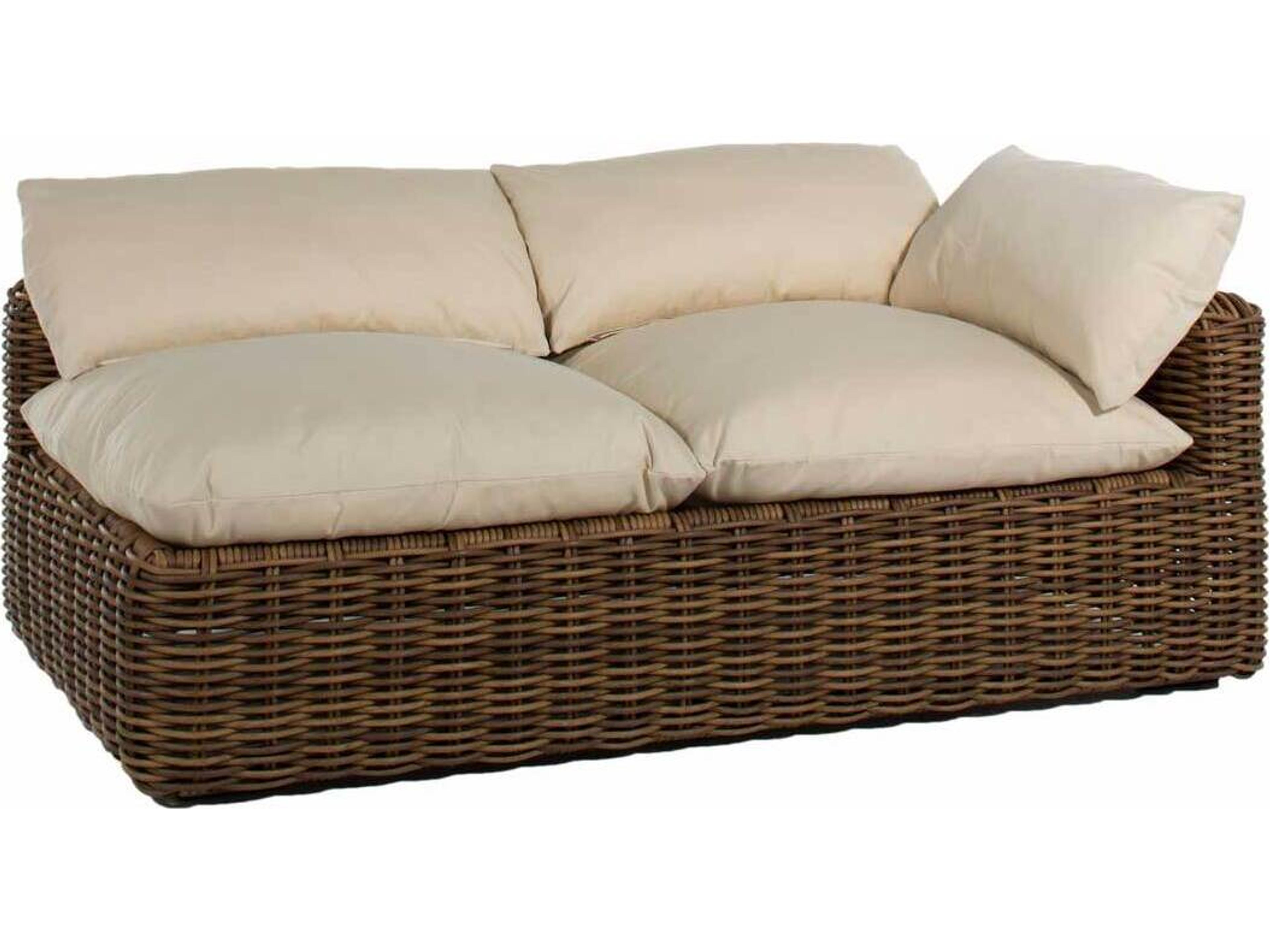 Montecito Wicker Right Arm Facing Outdoor Loveseat