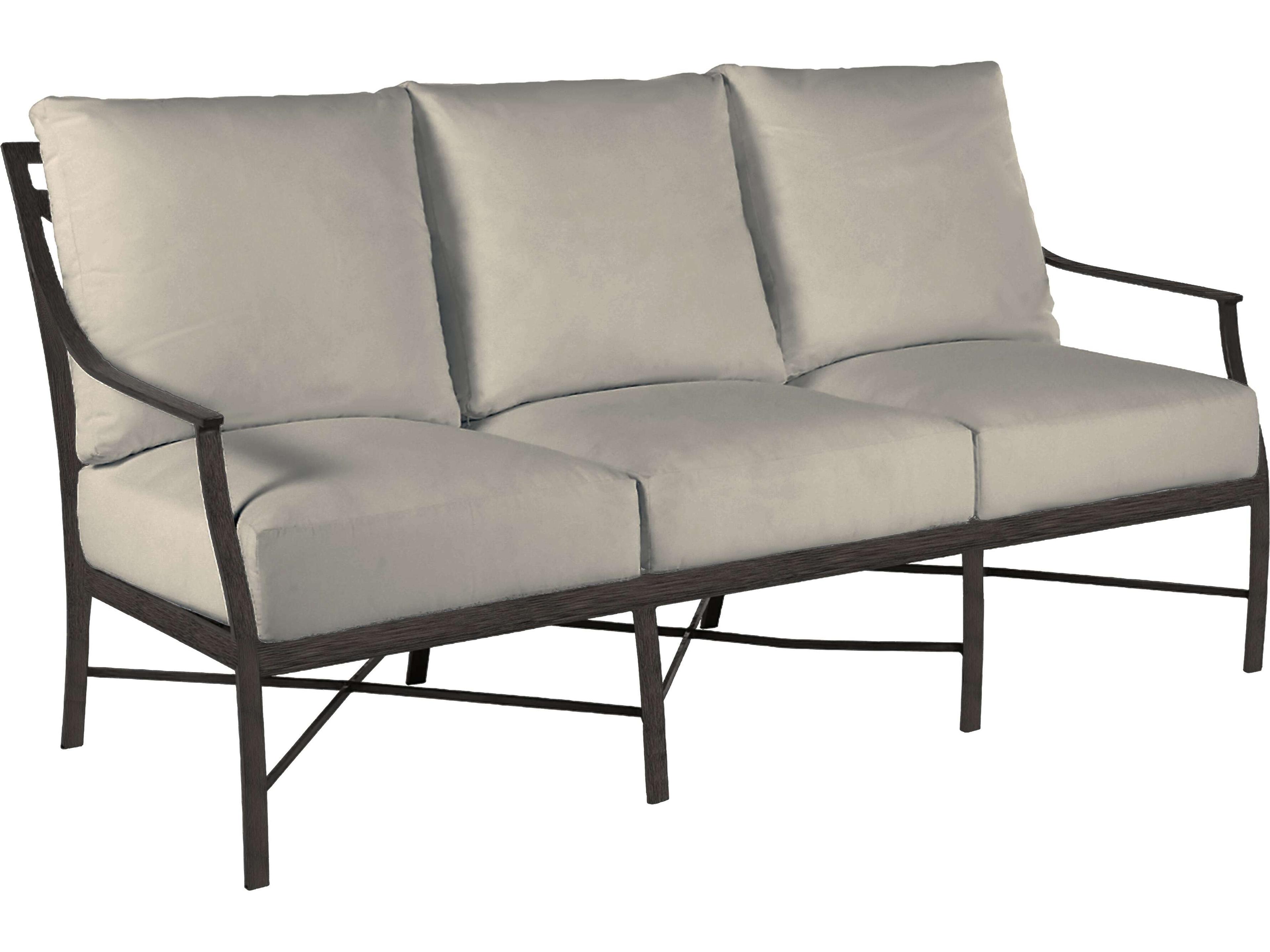 Monaco Quick Ship Wrought Aluminum Cushion Sofa