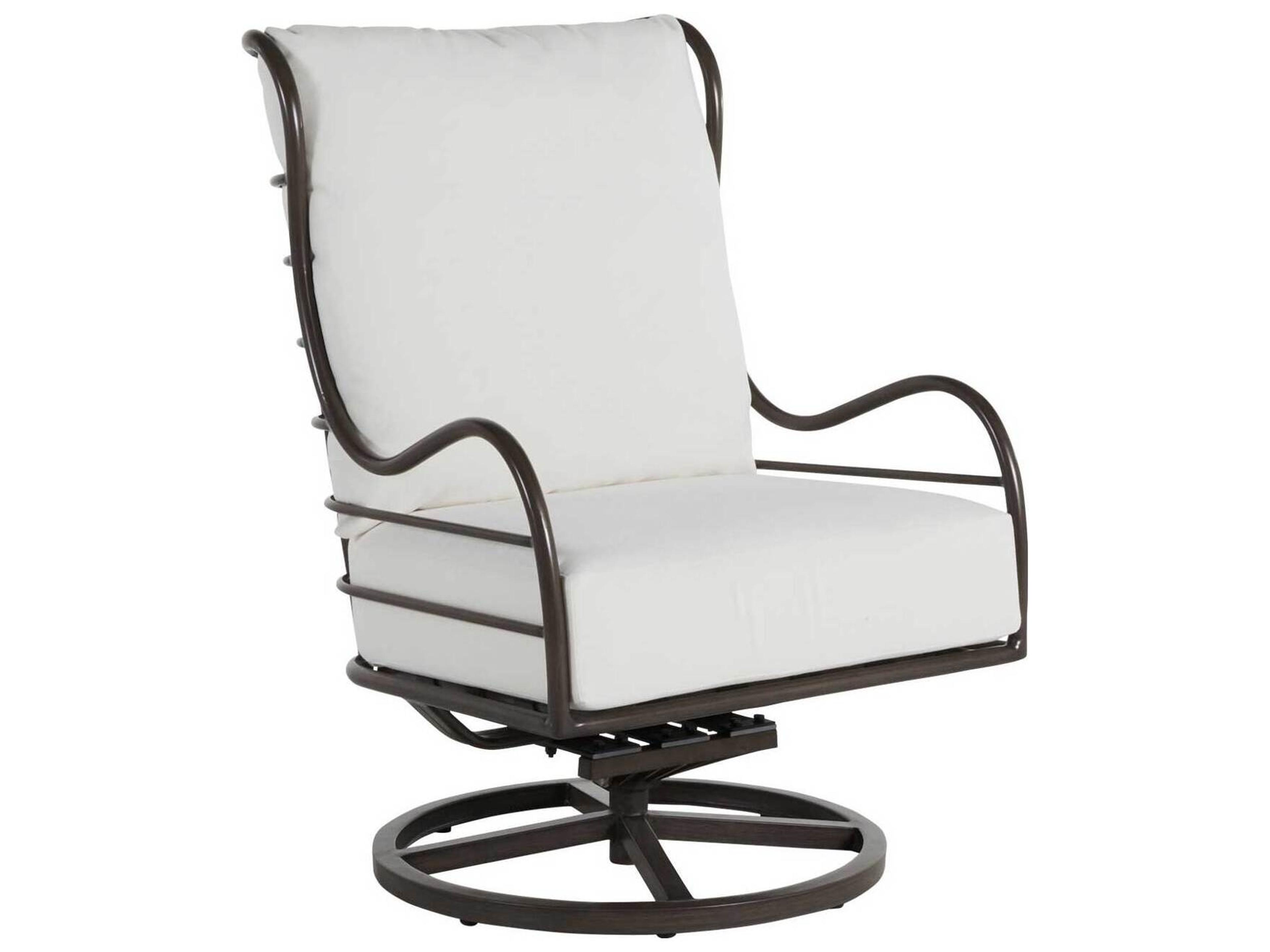 Carmel Wrought Aluminum Slate Gray Swivel Rocker Outdoor Lounge Chair