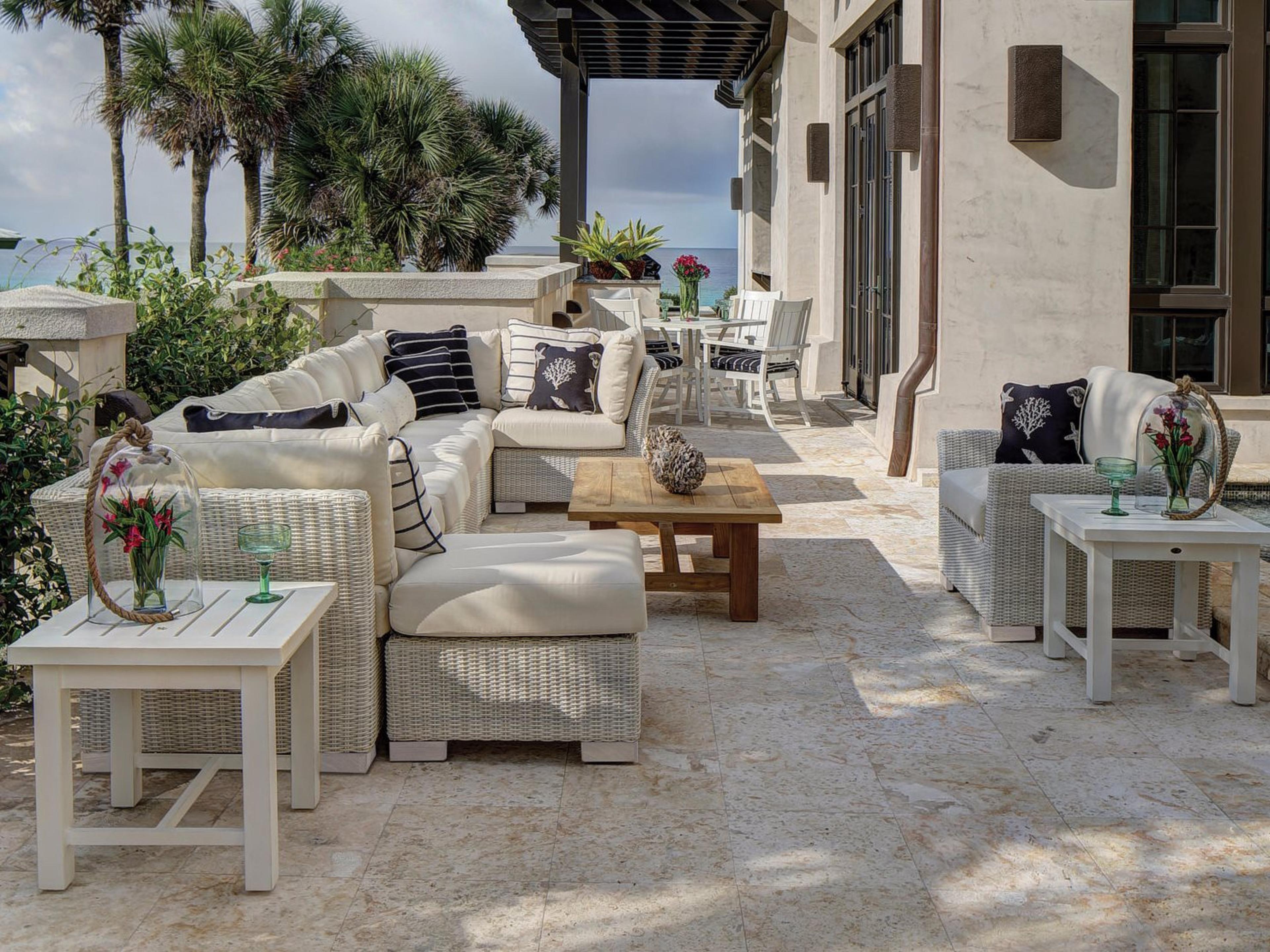 Summer Classics Club Woven Wicker Outdoor Patio Lounge Chair with Cushion