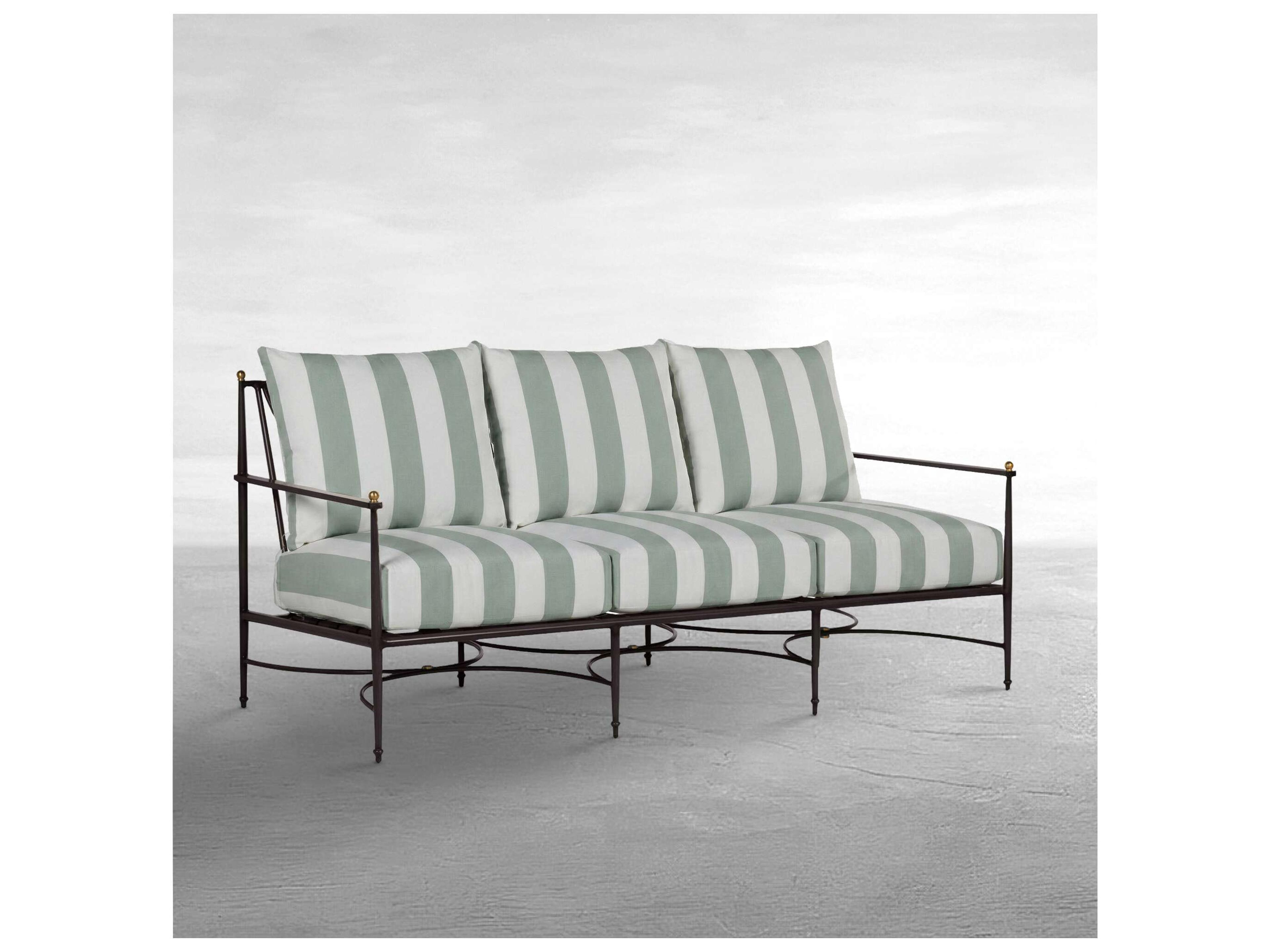 Summer Classics Roma Quick Ship Wrought Aluminum Cushion Sofa