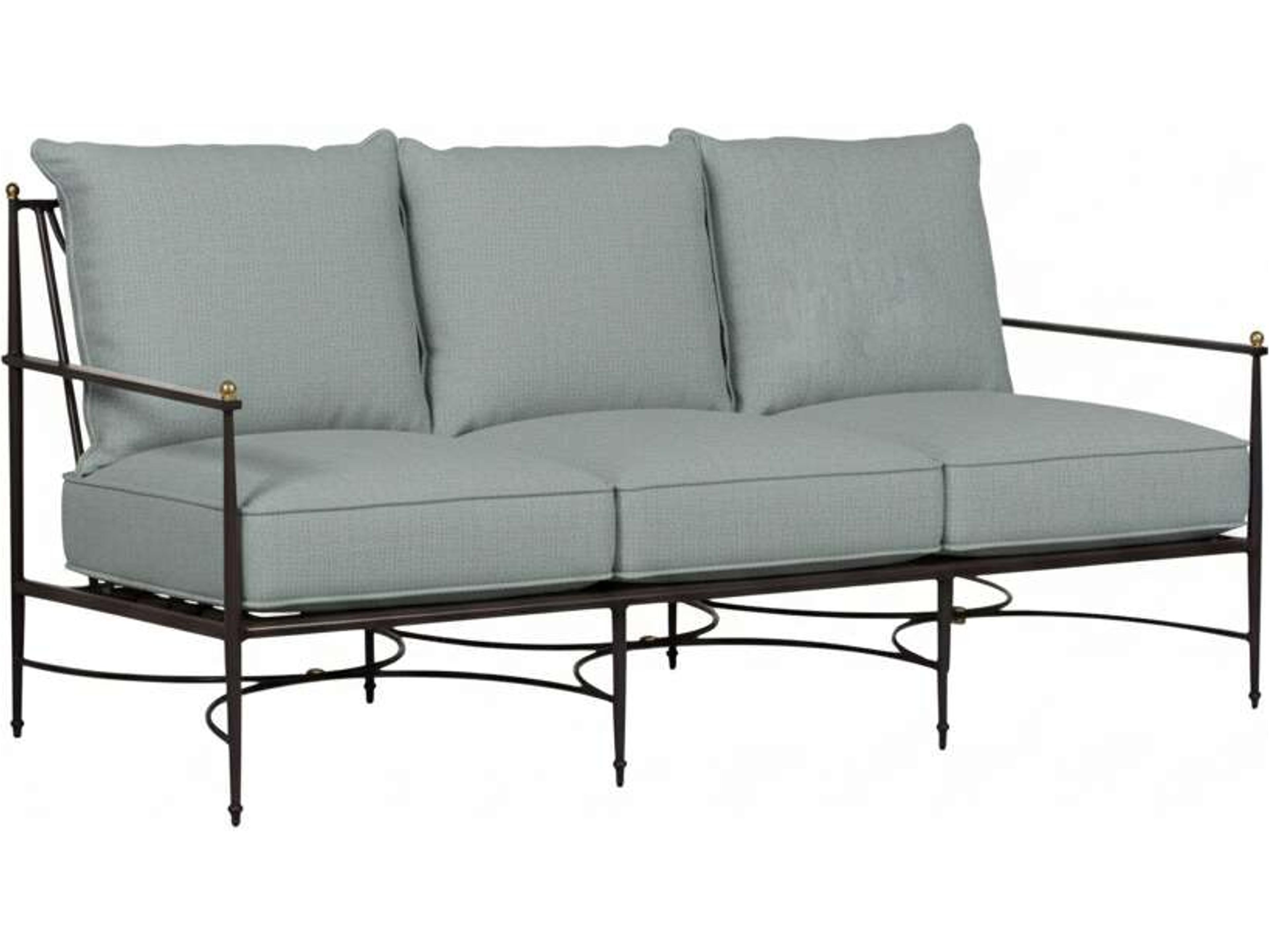 Roma Quick Ship Wrought Aluminum Cushion Sofa
