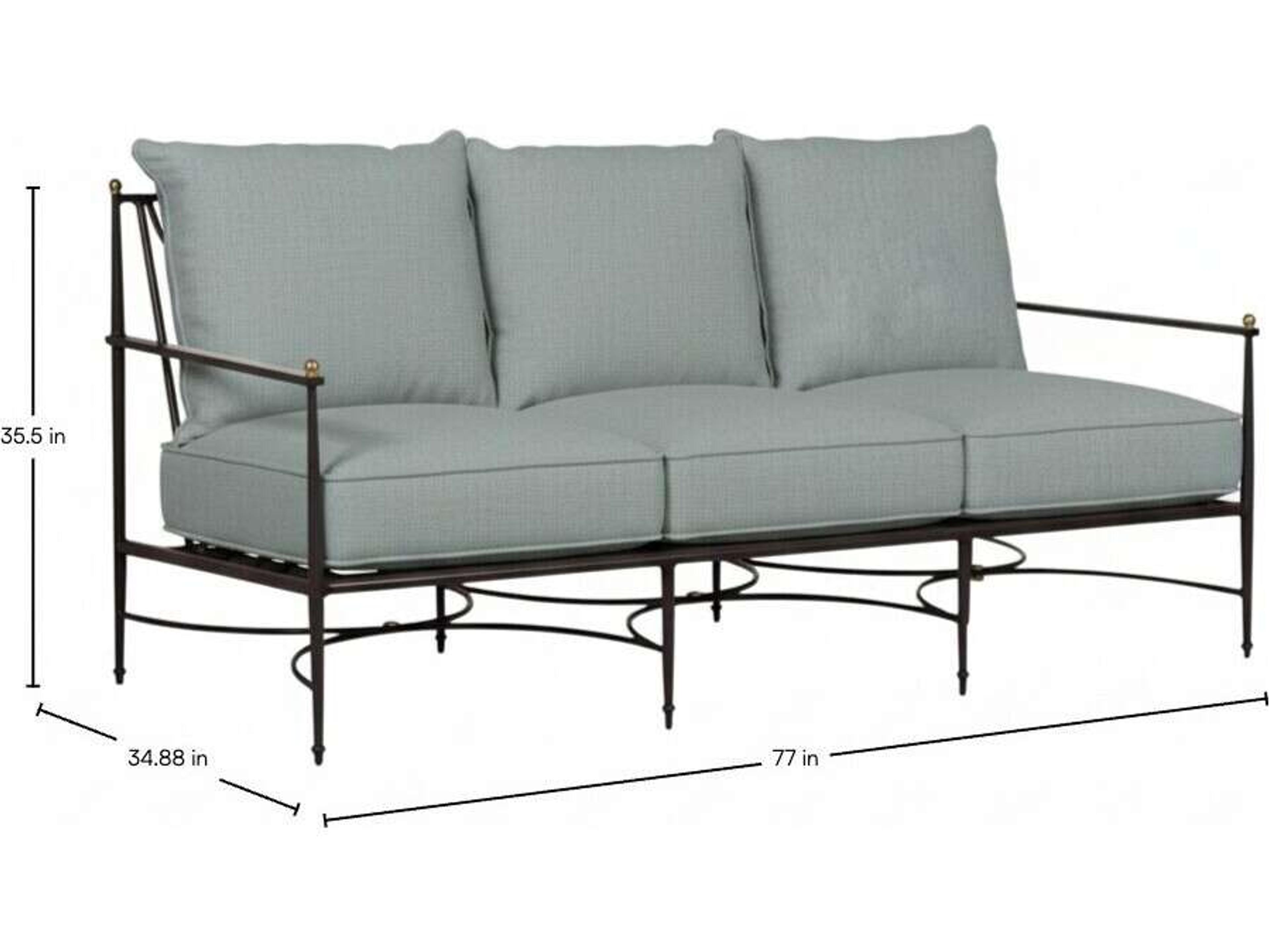 Summer Classics Roma Quick Ship Wrought Aluminum Cushion Sofa