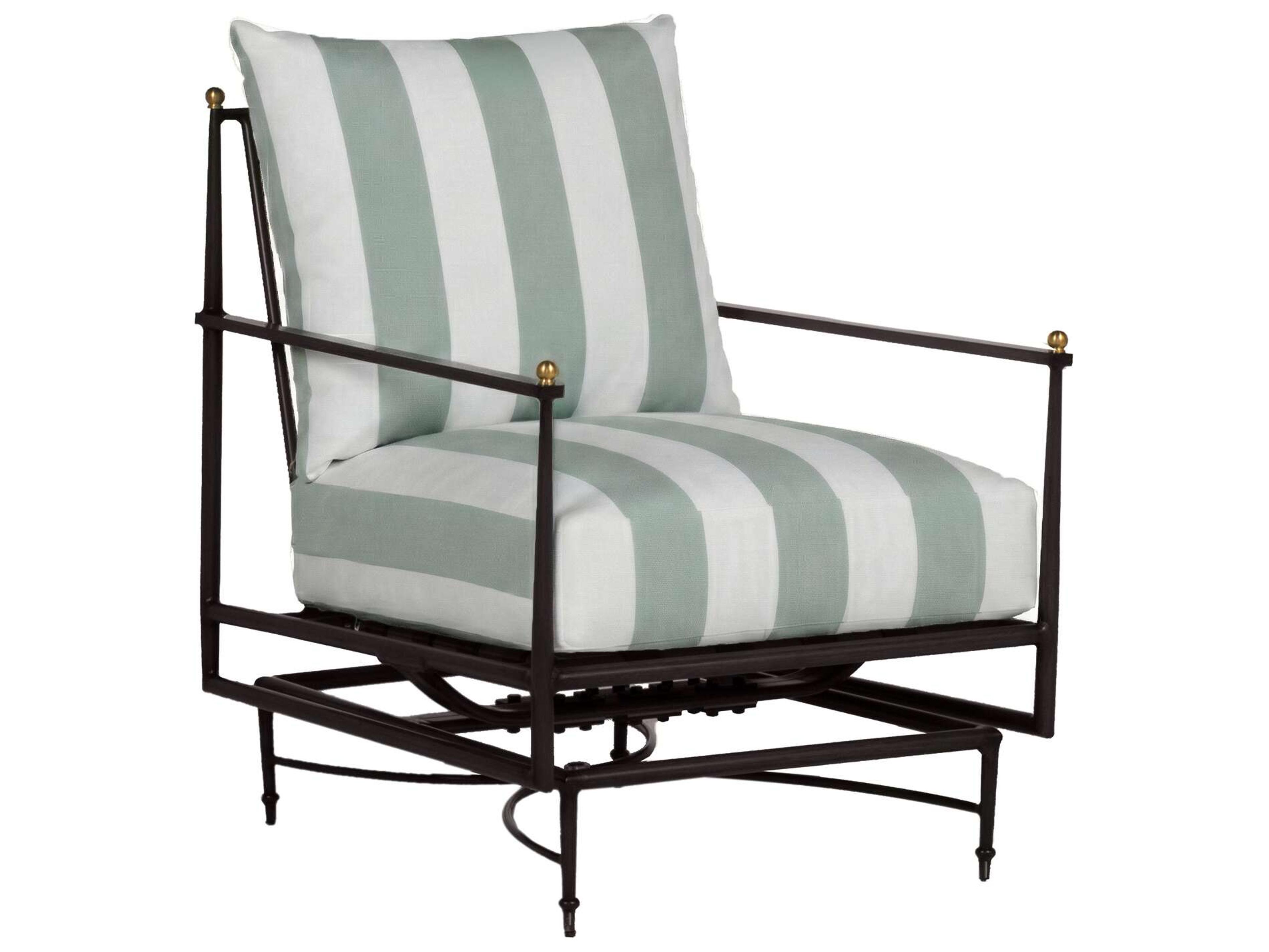 Roma Quick Ship Wrought Aluminum Cushion Lounge Chair