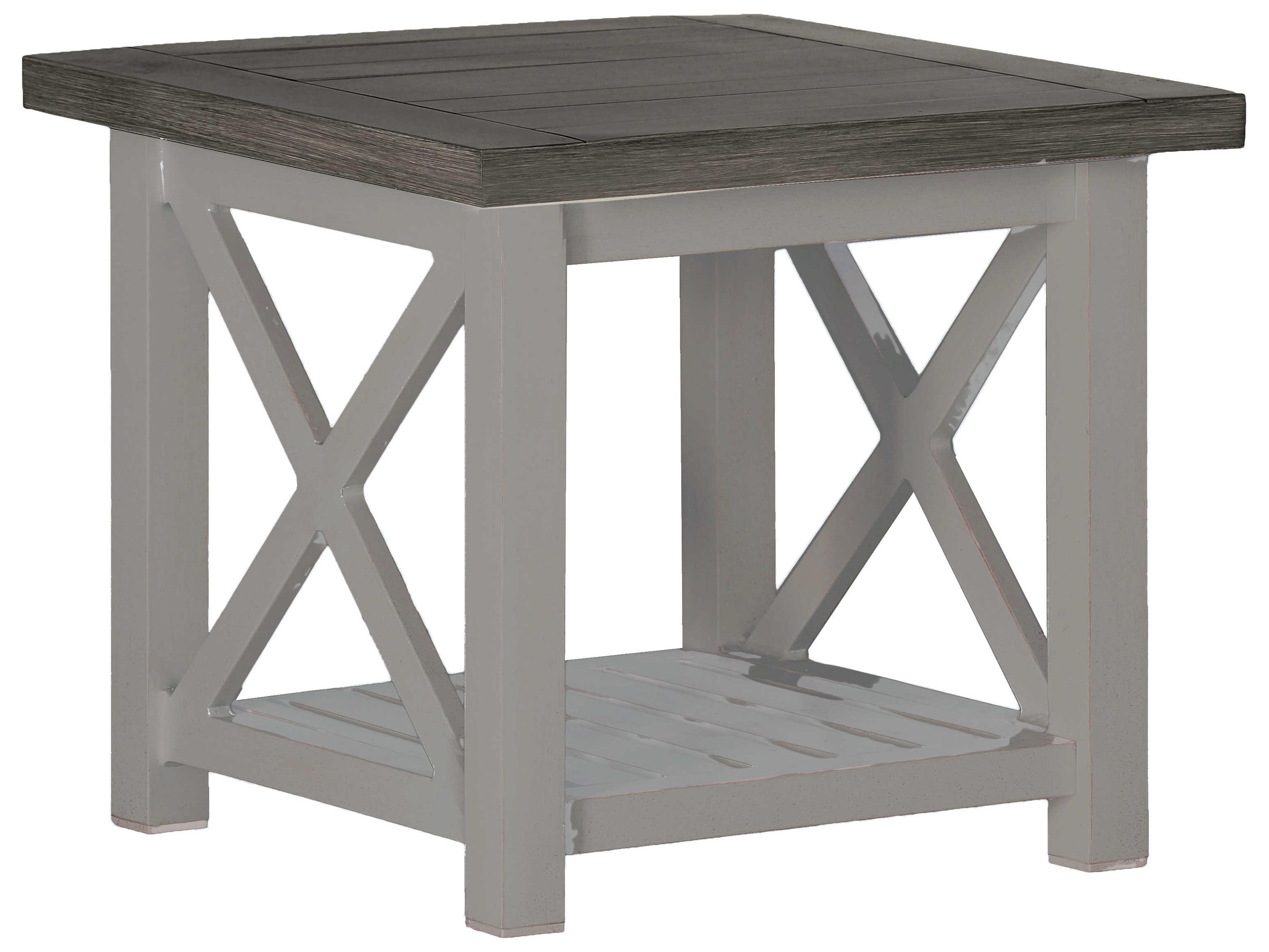 Cahaba Slate Grey Aluminum Square Outdoor Patio End Table