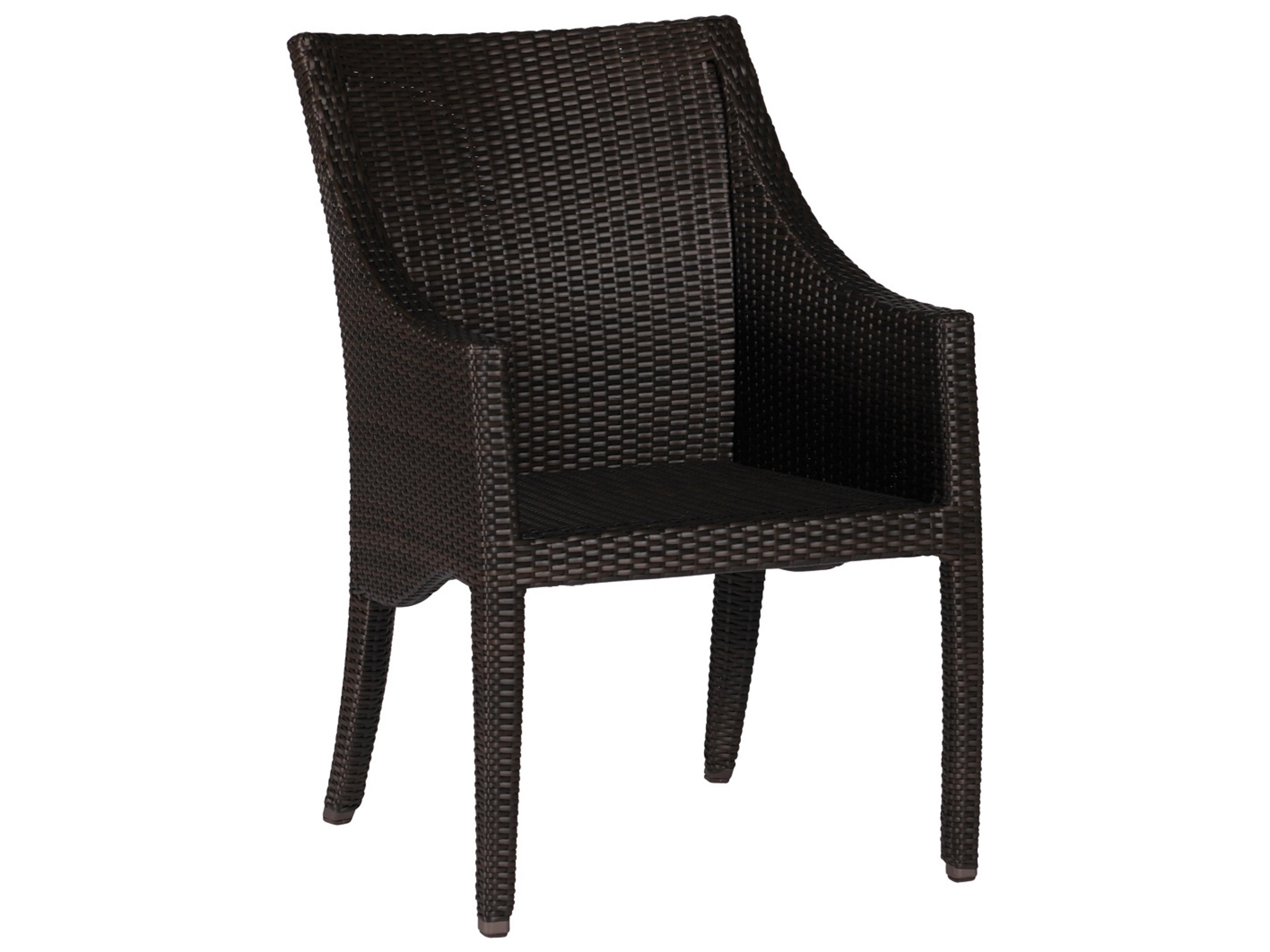 Athena Wicker Patio Dining Arm Chair with Cushion