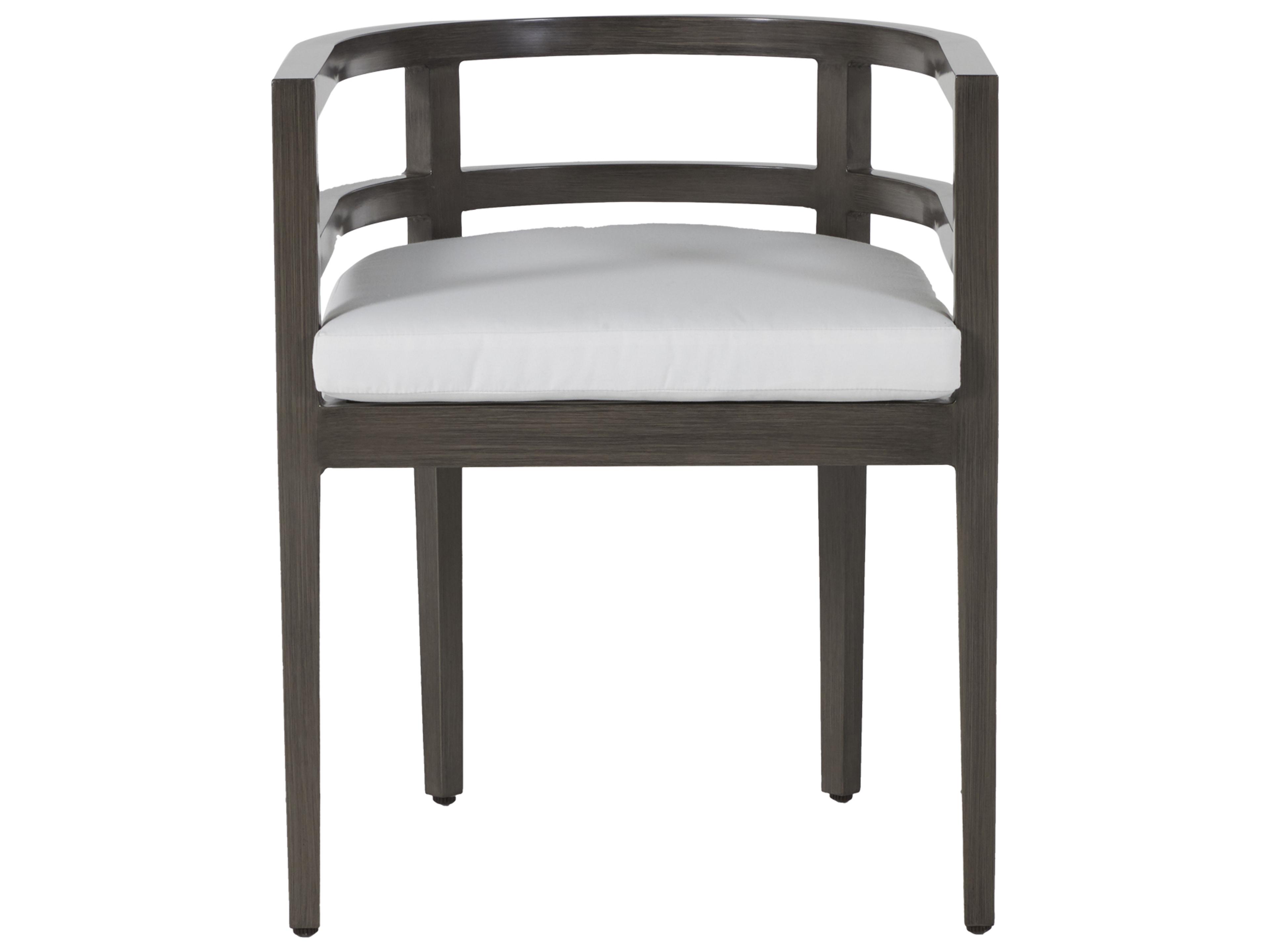 Summer Classics Santa Barbara Aluminum Slate Grey Outdoor Dining Arm Chair