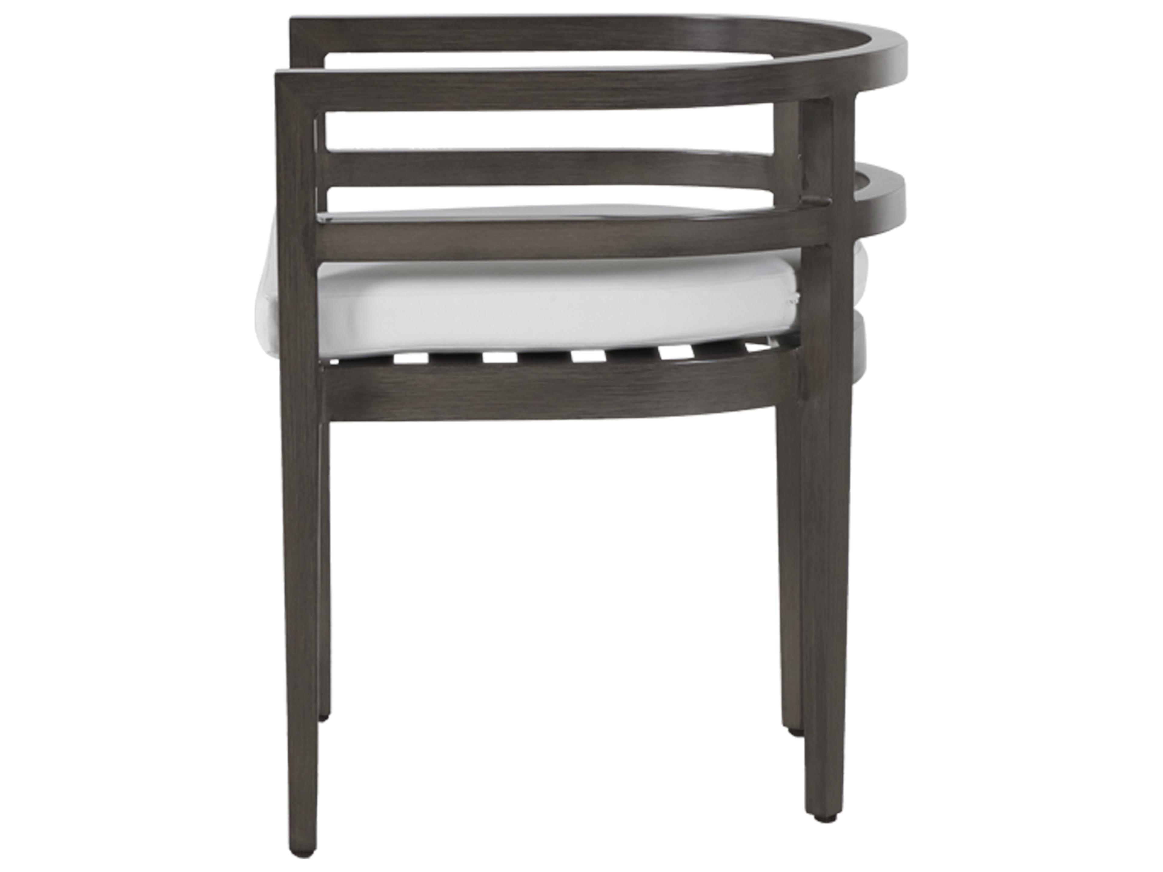 Summer Classics Santa Barbara Aluminum Slate Grey Outdoor Dining Arm Chair