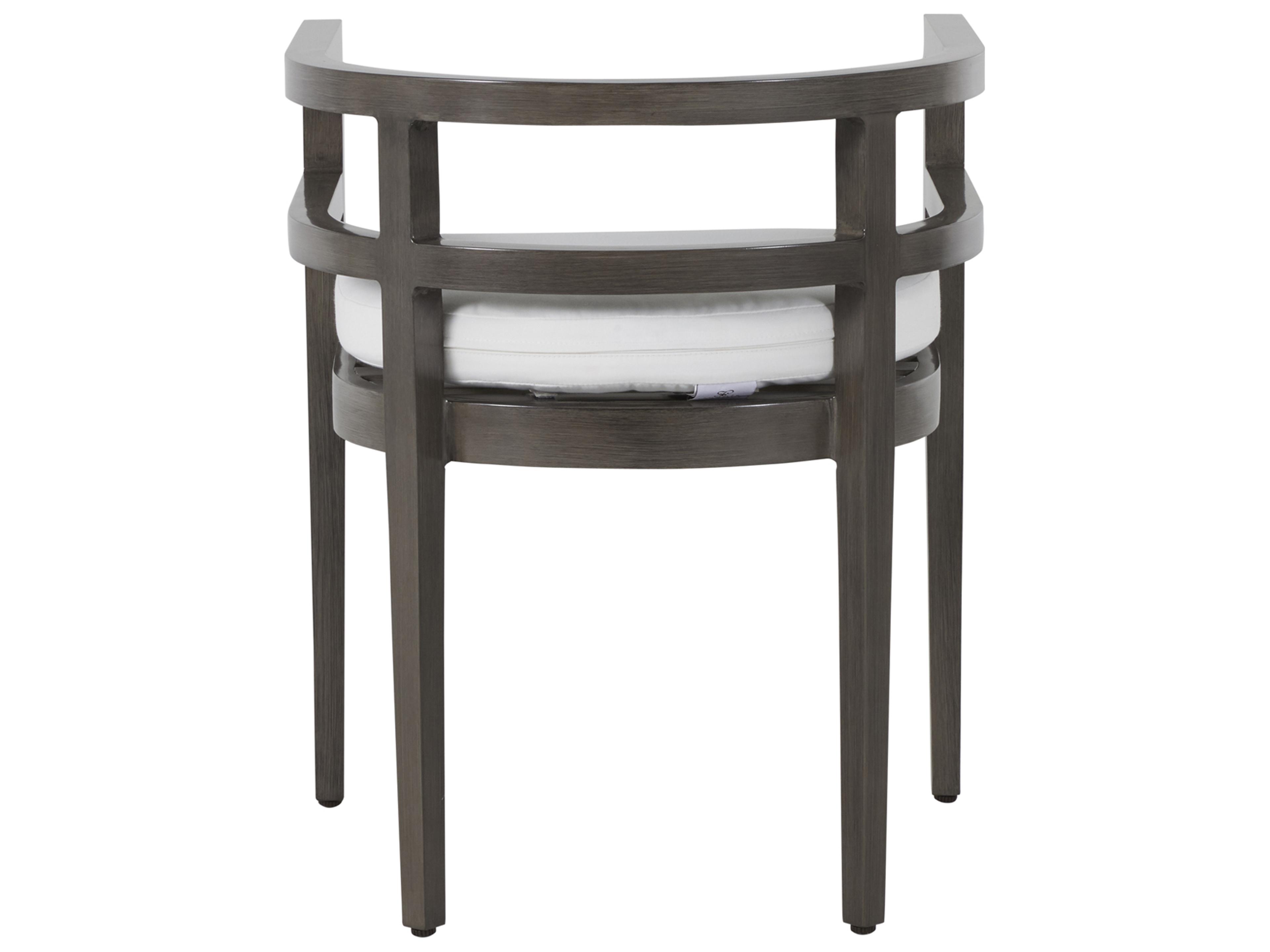 Summer Classics Santa Barbara Aluminum Slate Grey Outdoor Dining Arm Chair