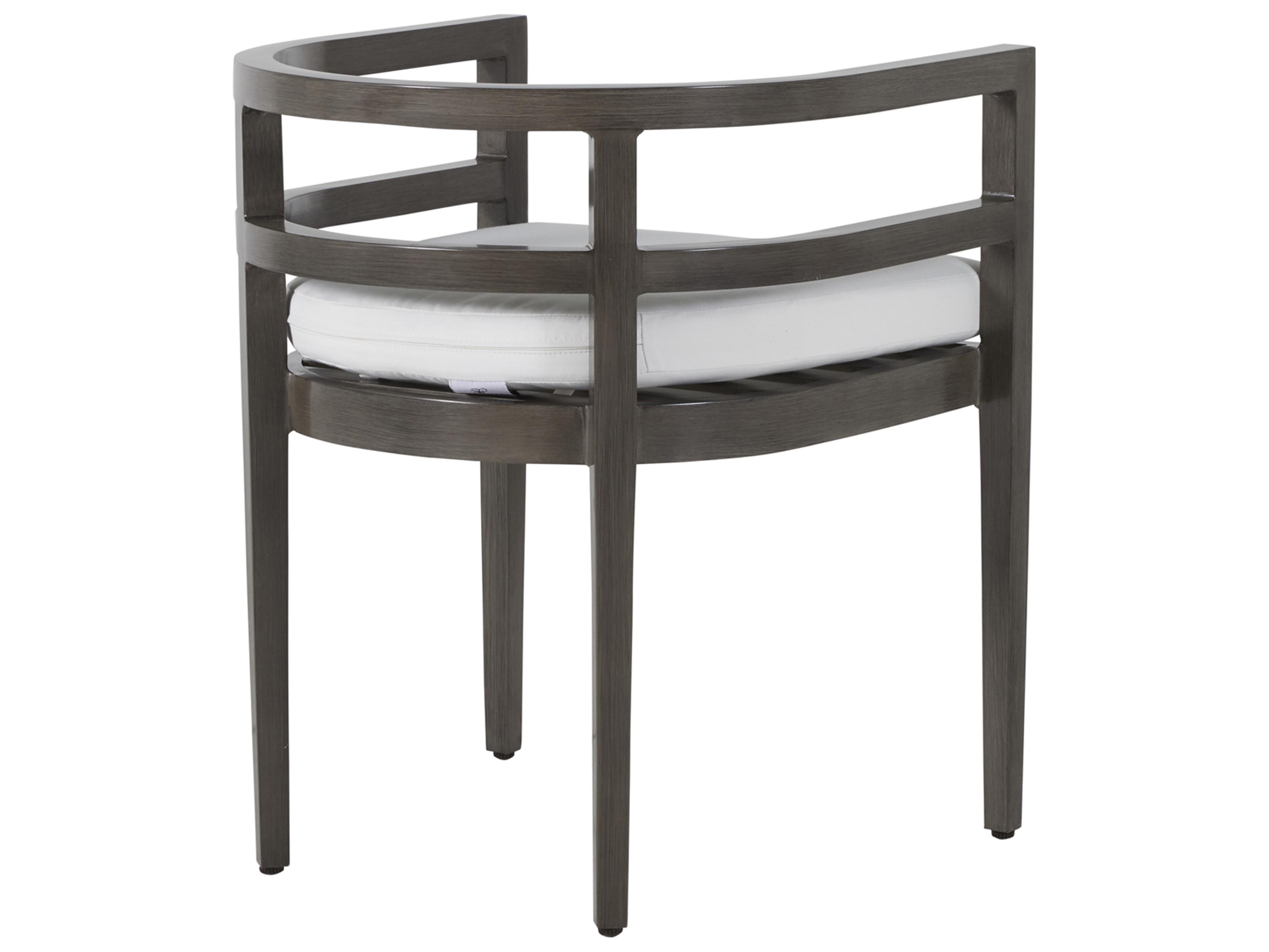 Summer Classics Santa Barbara Aluminum Slate Grey Outdoor Dining Arm Chair