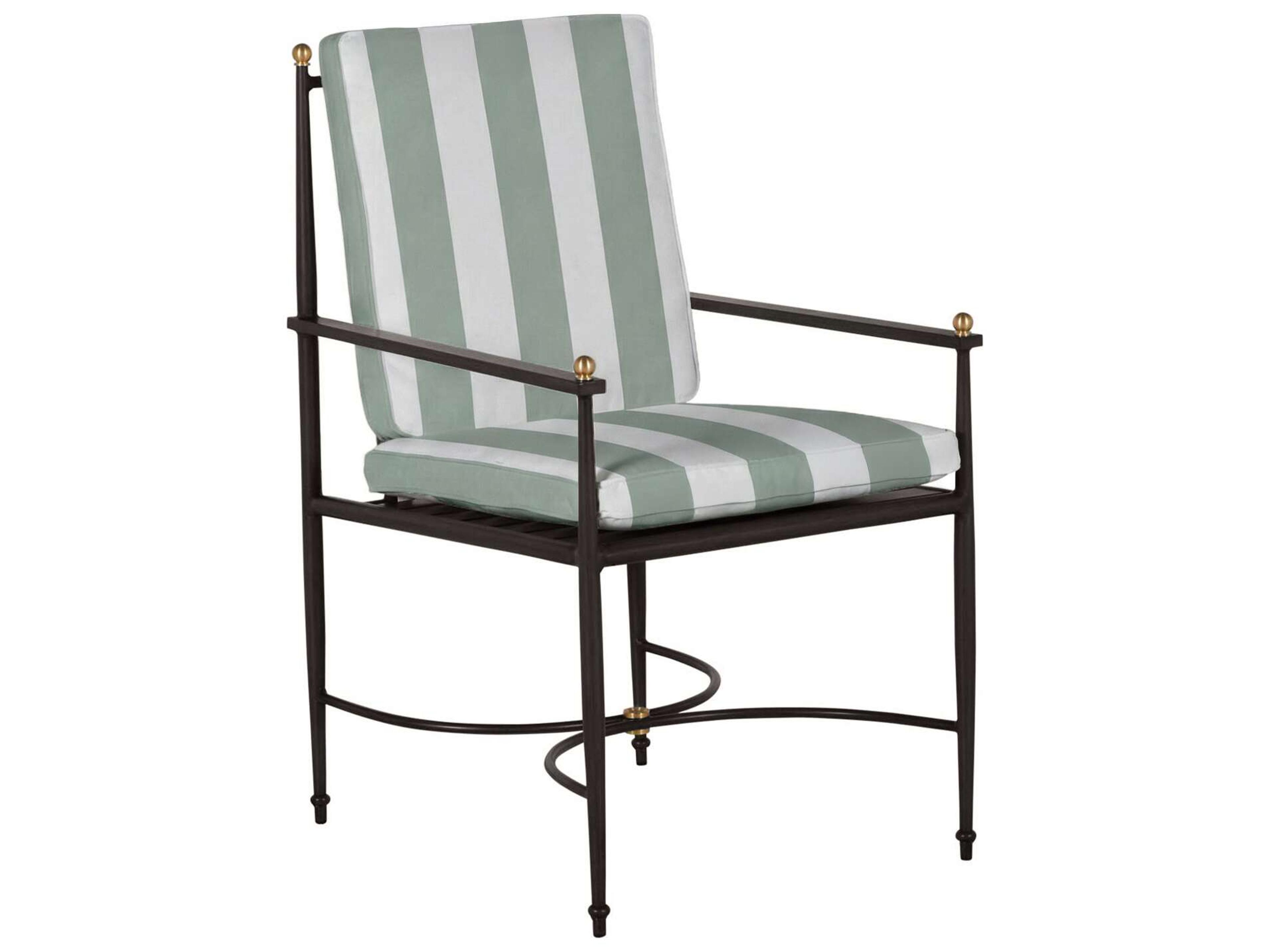 Roma Quick Ship Wrought Aluminum Cushion Dining Chair