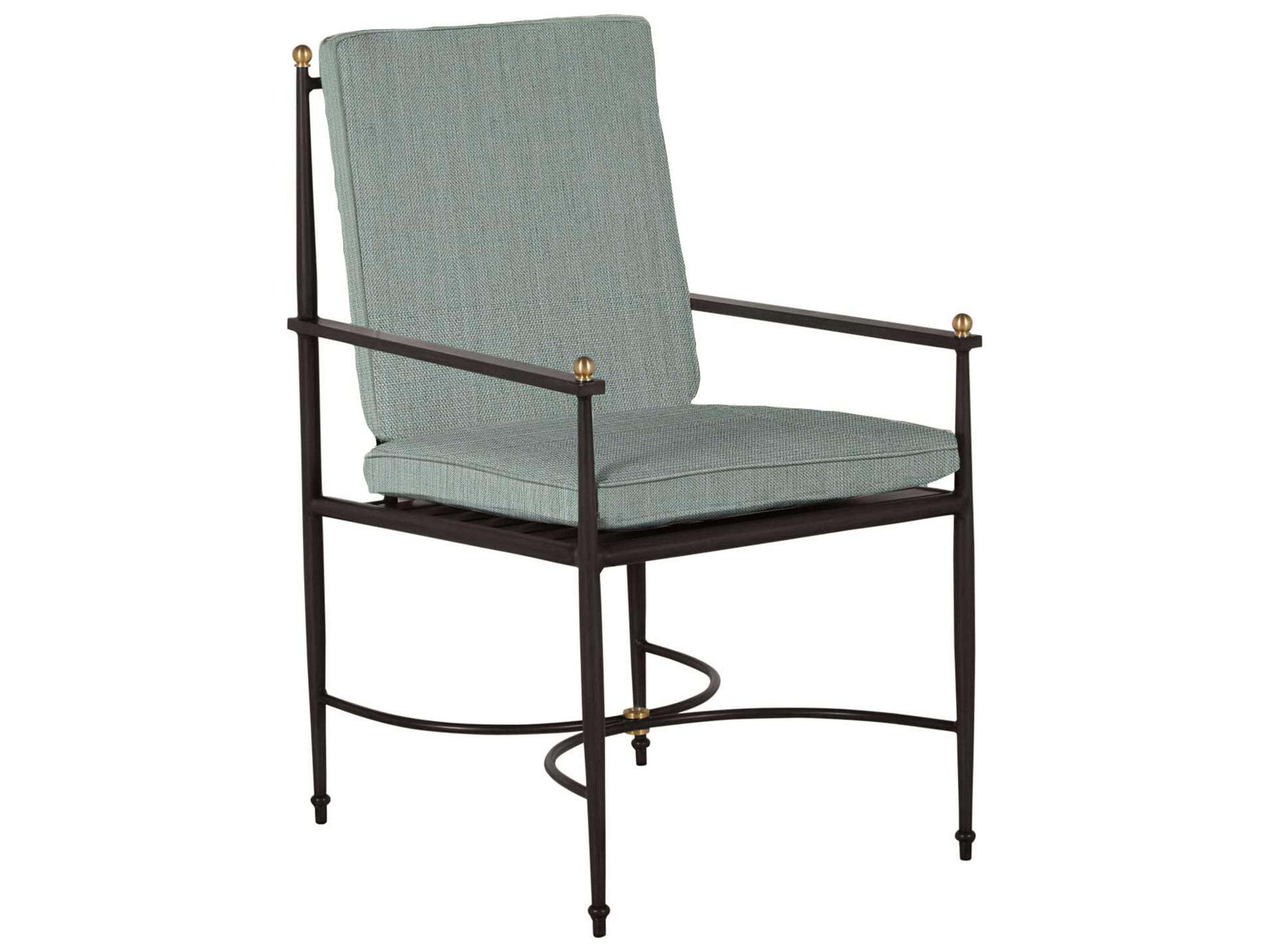 Roma Quick Ship Wrought Aluminum Cushion Dining Chair