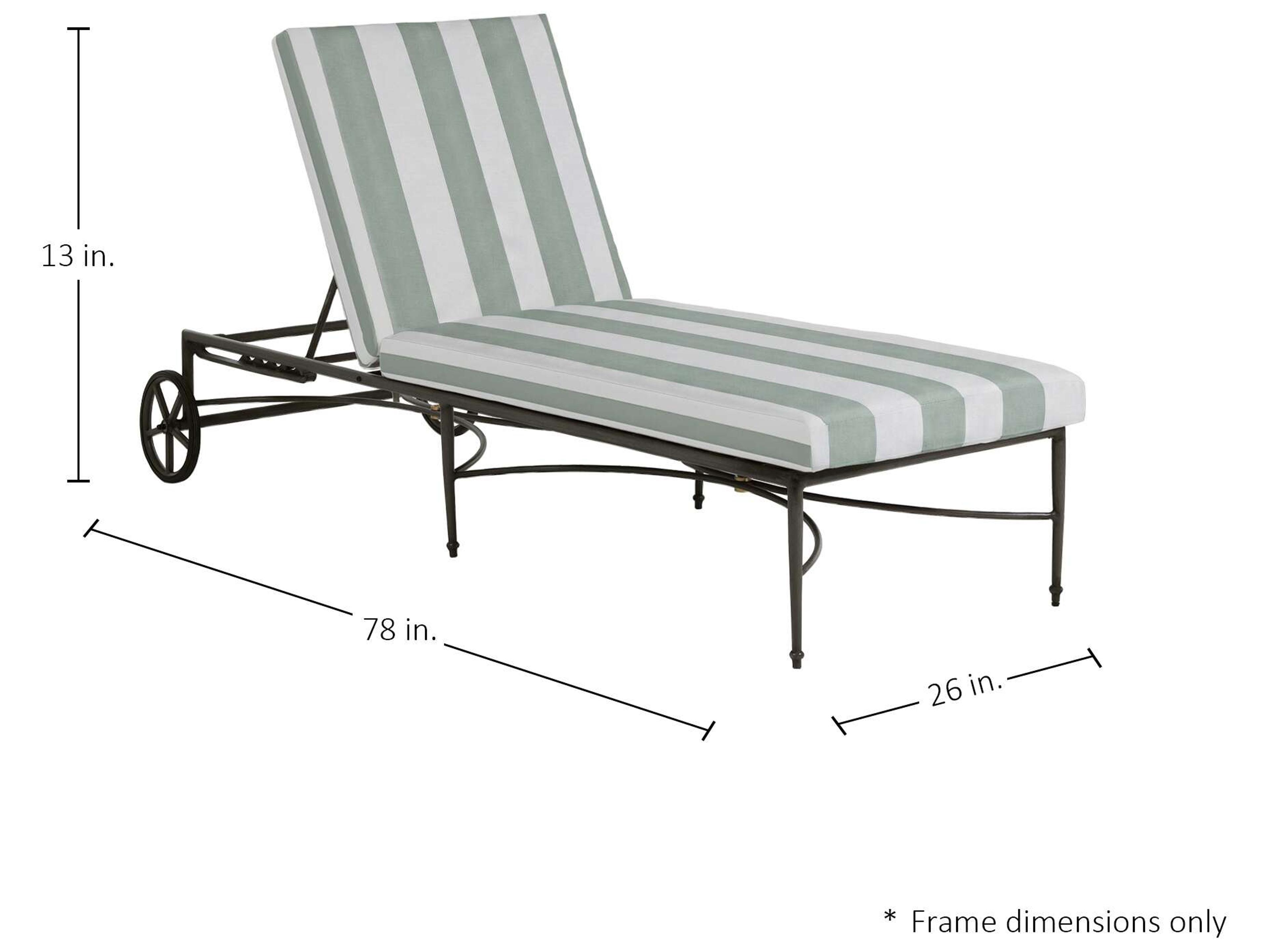 Summer Classics Roma Quick Ship Wrought Aluminum Cushion Chaise Lounge