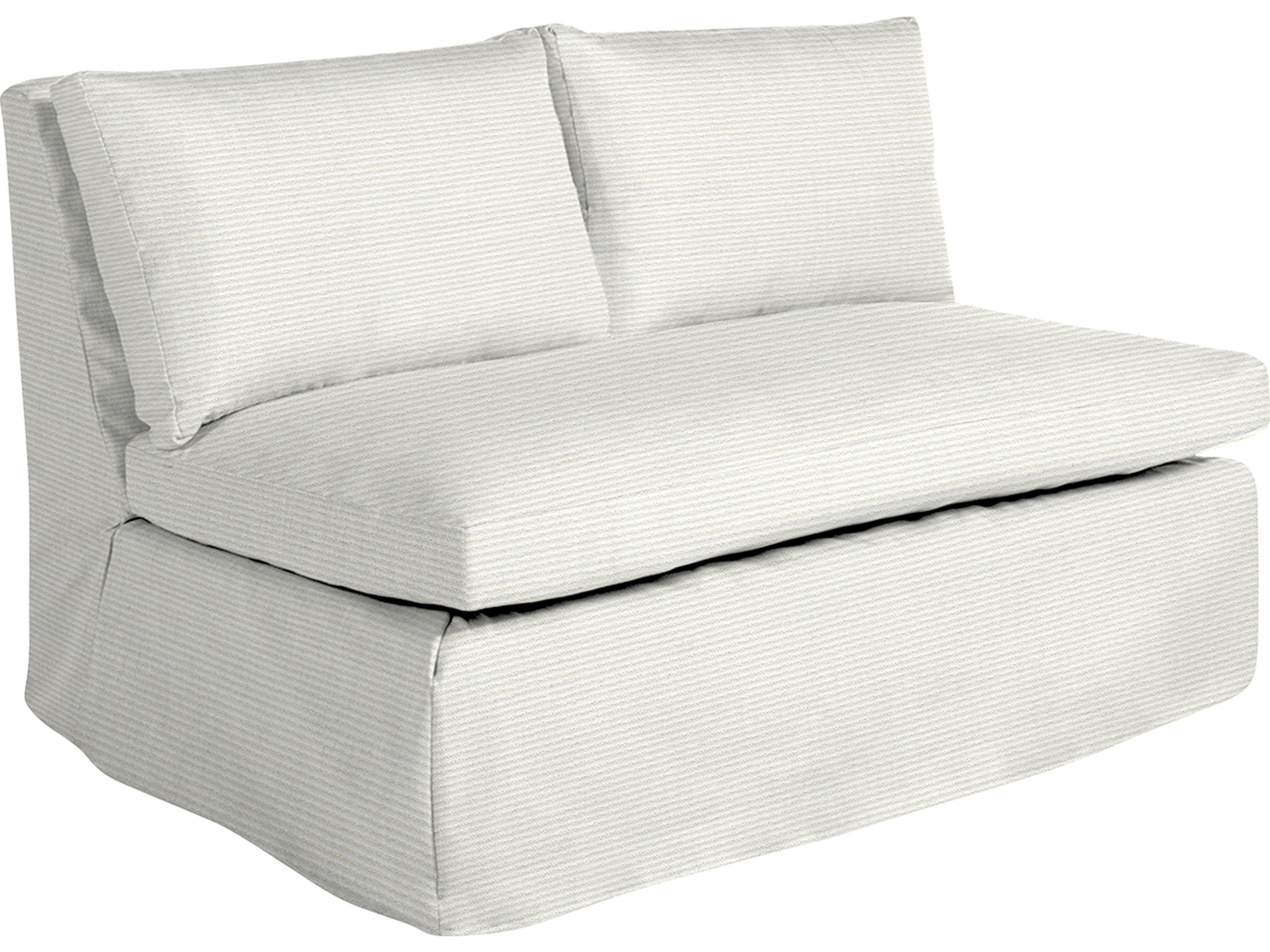 Nora Outdoor Armless Loveseat in Washboard Snow