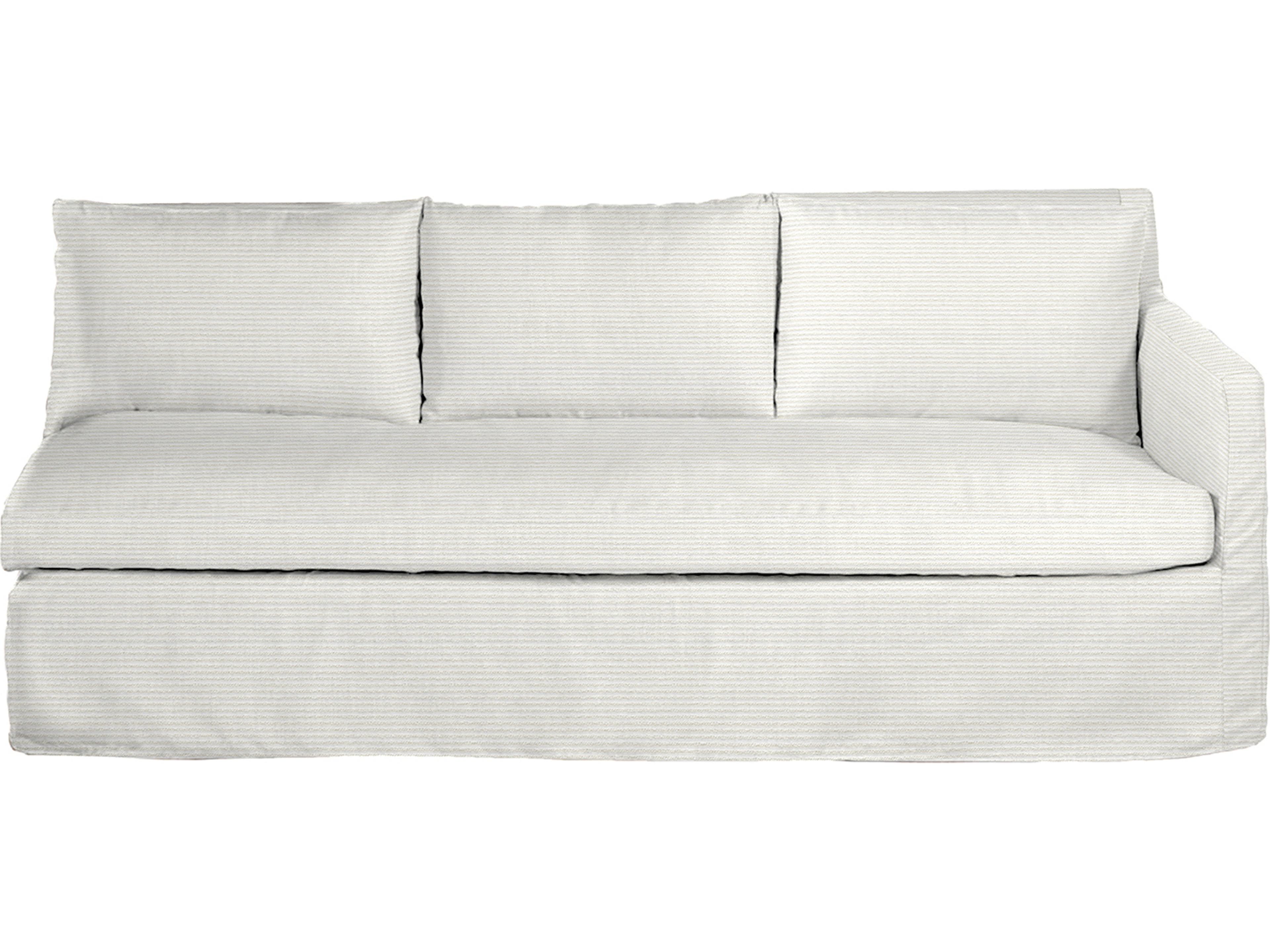 Nora Outdoor Left Arm Facing Sofa in Washboard Snow
