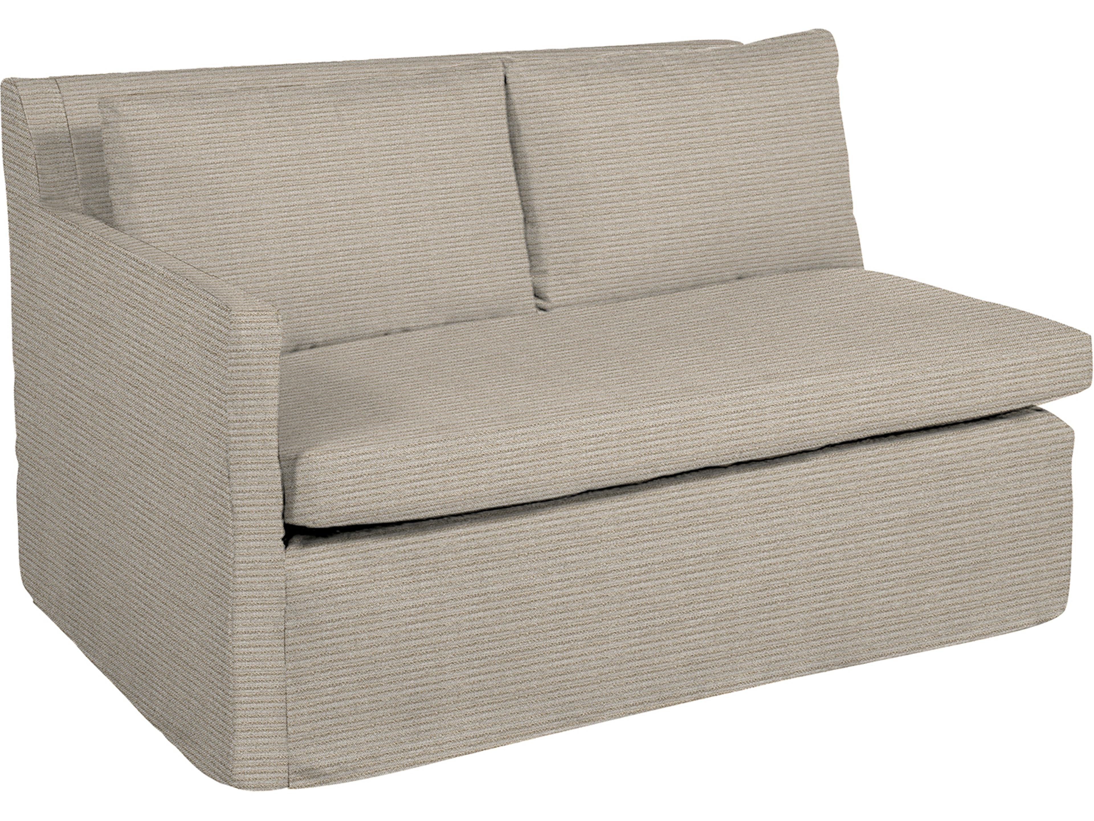 Nora Outdoor Left Arm Facing Loveseat in Washboard Mist