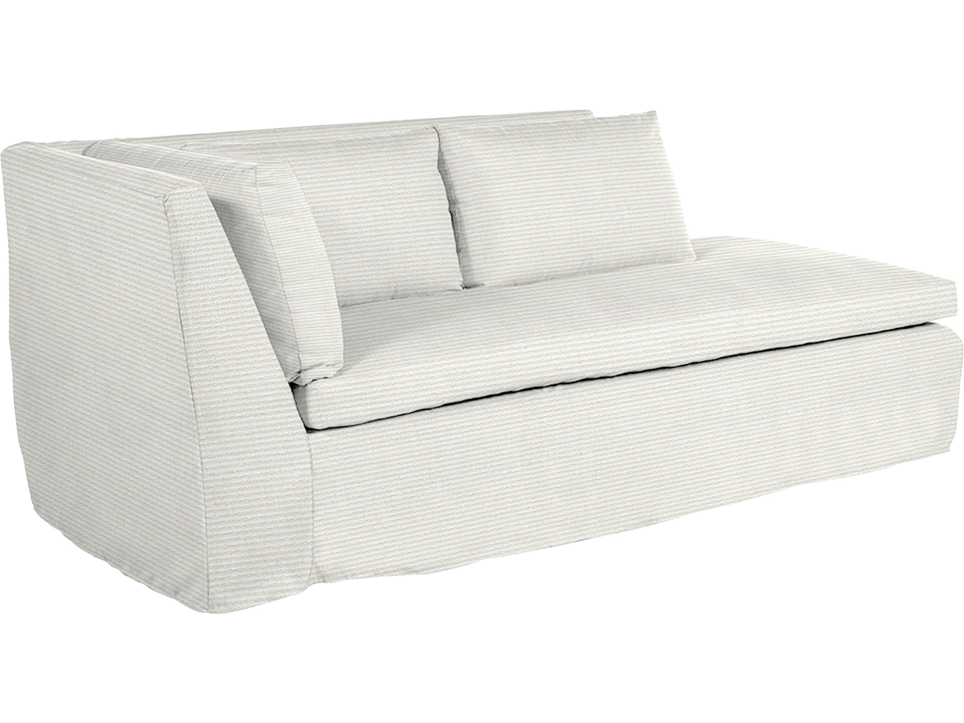 Nora Outdoor Right Arm Facing Chaise in Washboard Snow