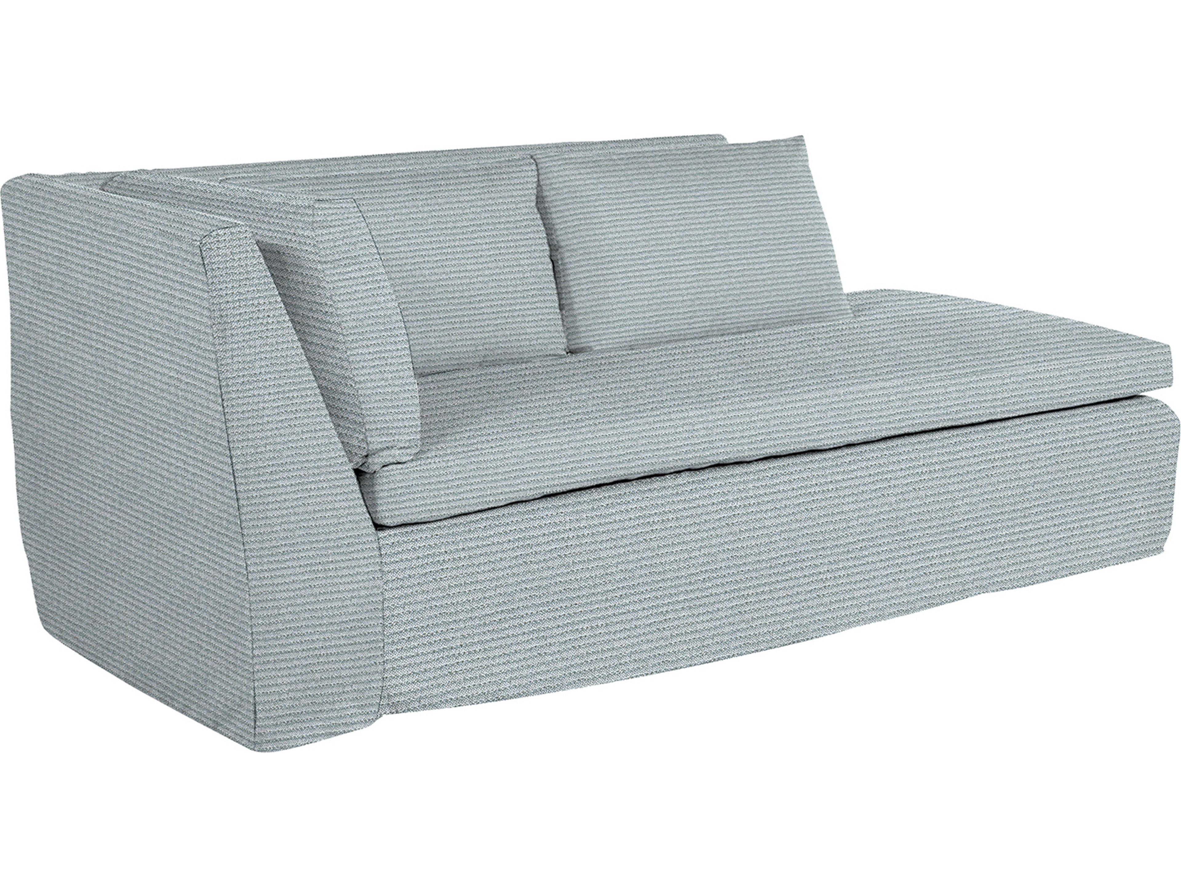 Nora Outdoor Left Arm Facing Chaise in Washboard Linen