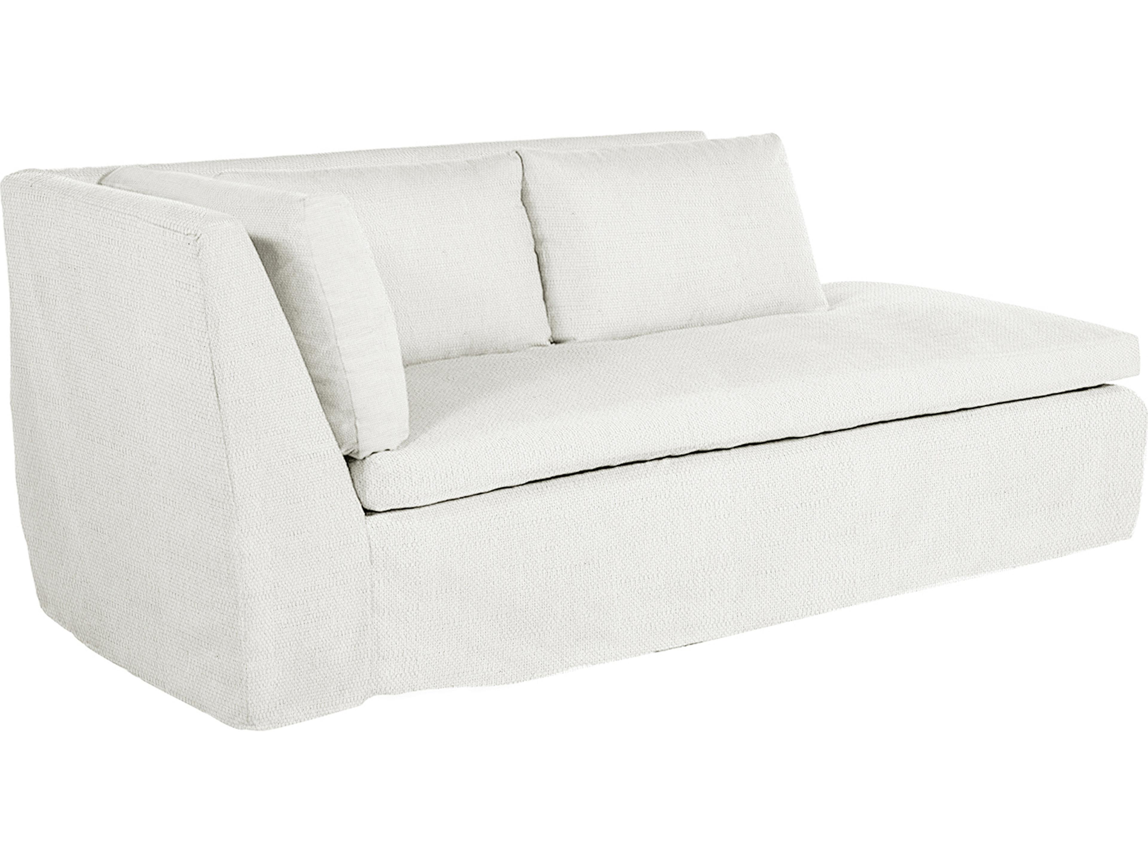 Nora Outdoor Left Arm Facing Chaise in Linen Snow