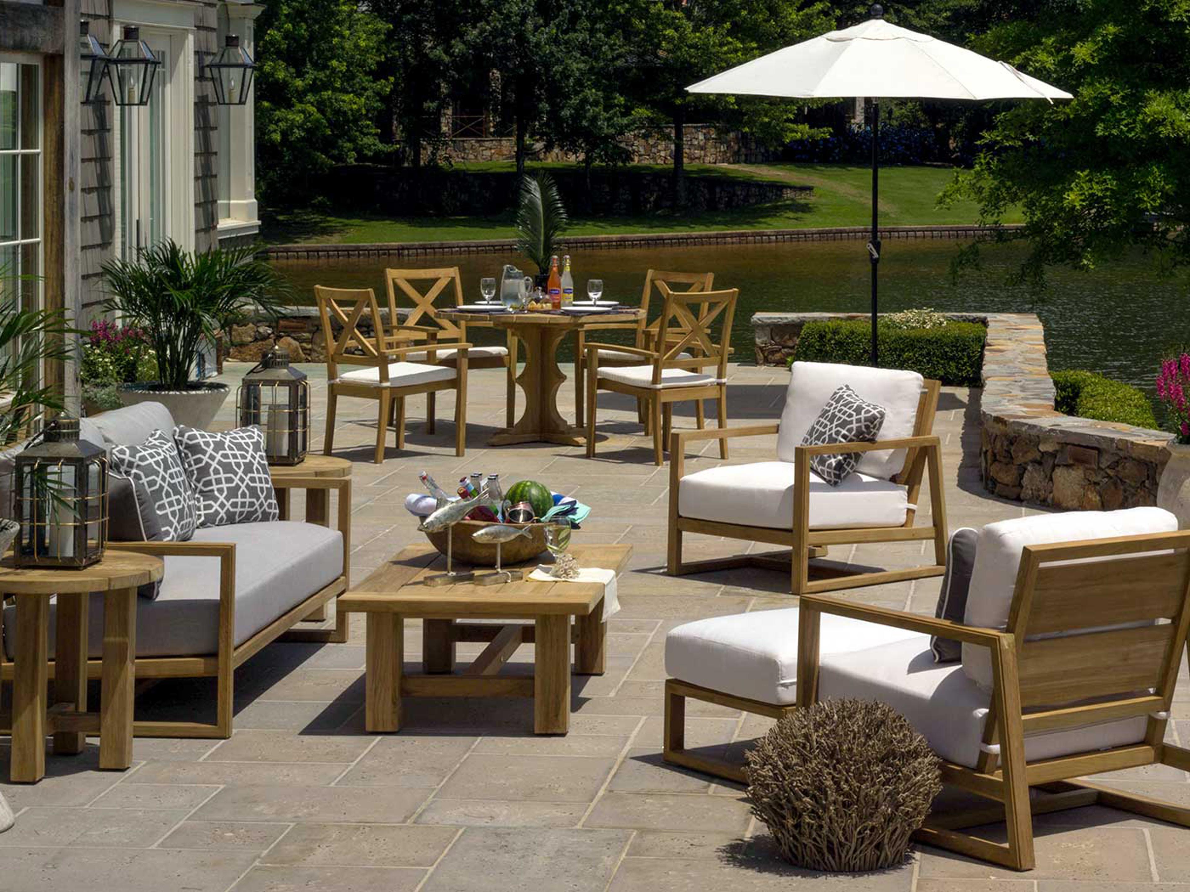 Avondale Teak Cushion Patio Lounge Set