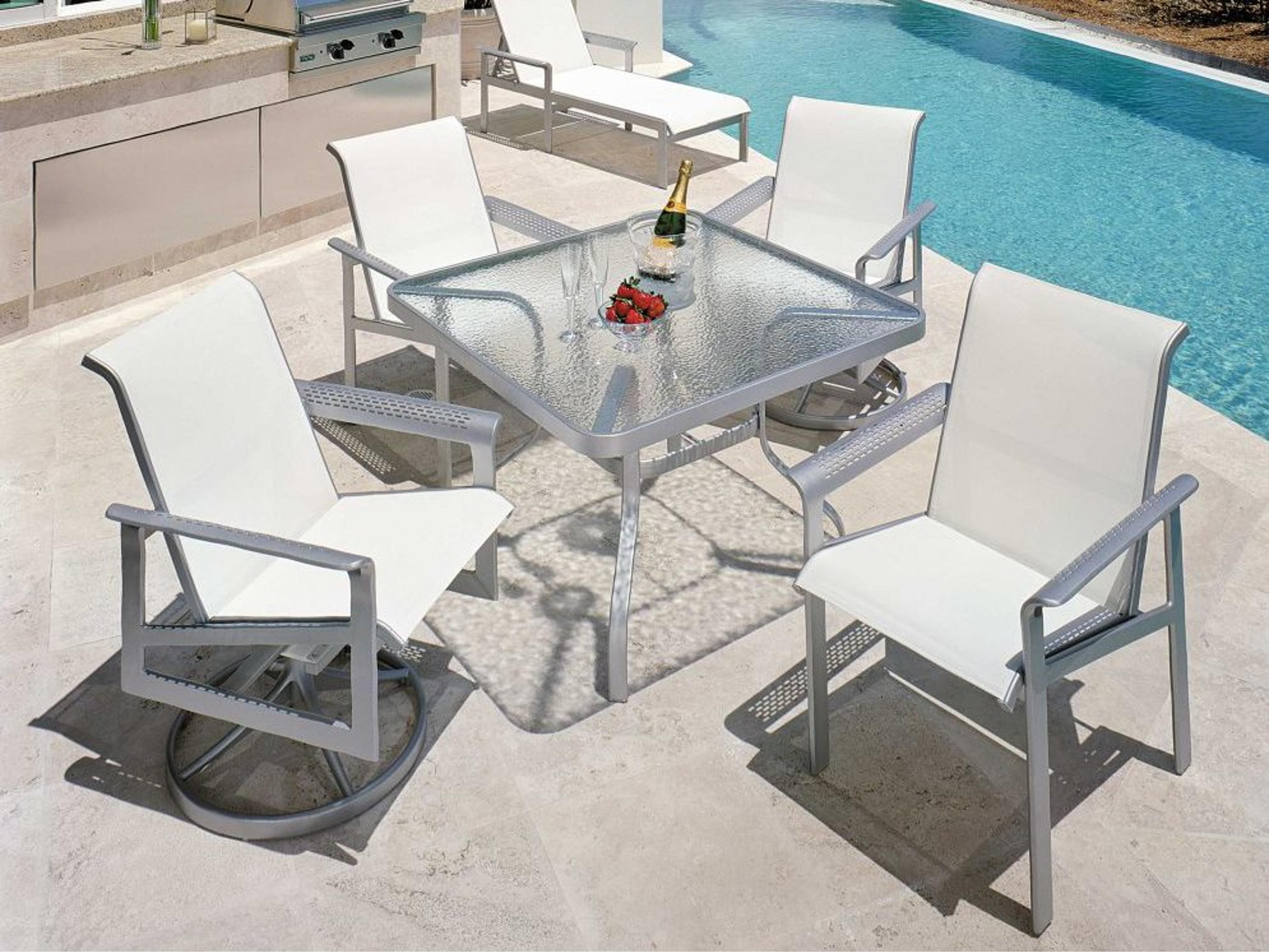 South Beach Sling Aluminum Outdoor Patio Dining Set