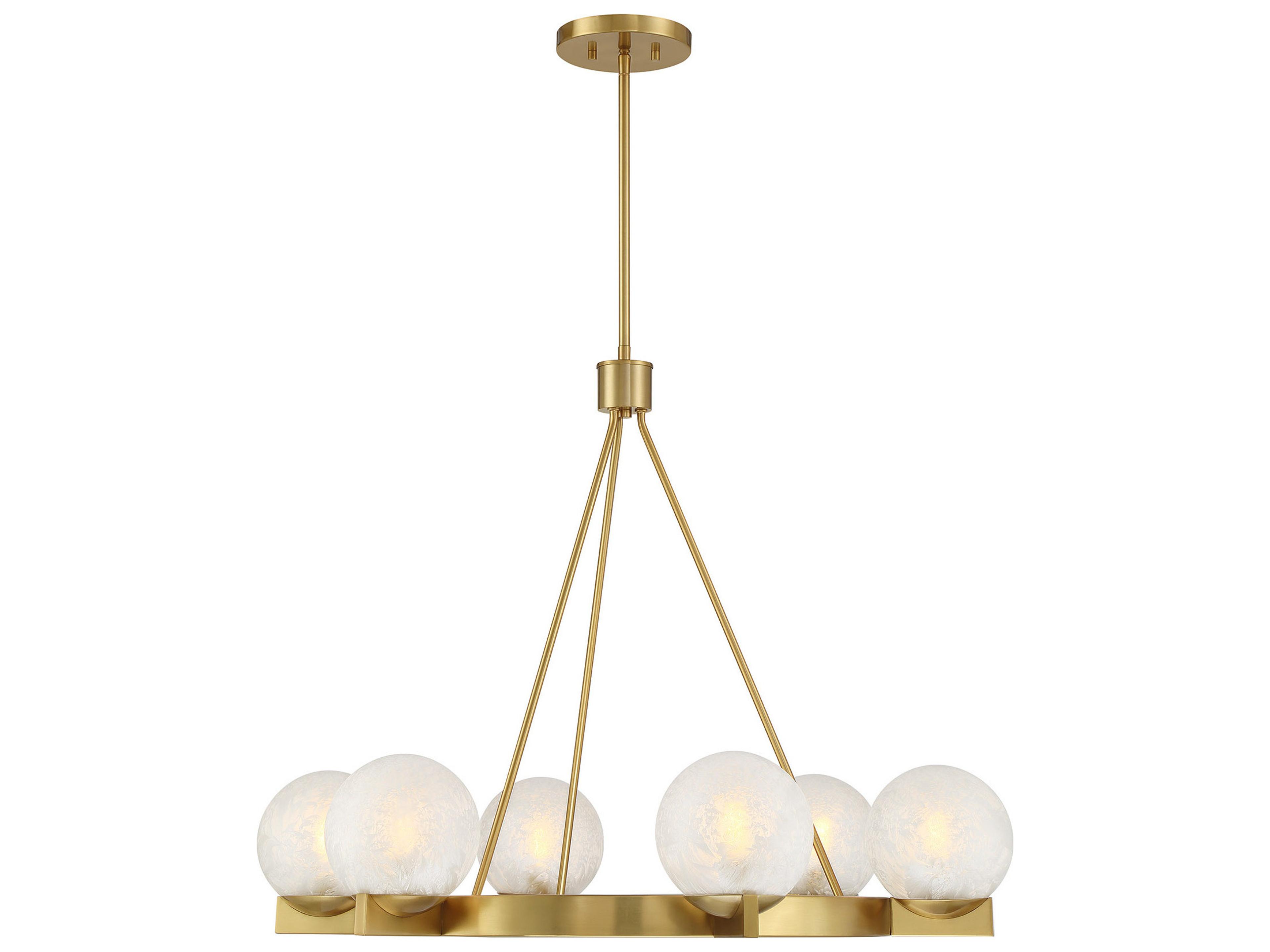 Darien 6-Light Warm Brass Globe Chandelier