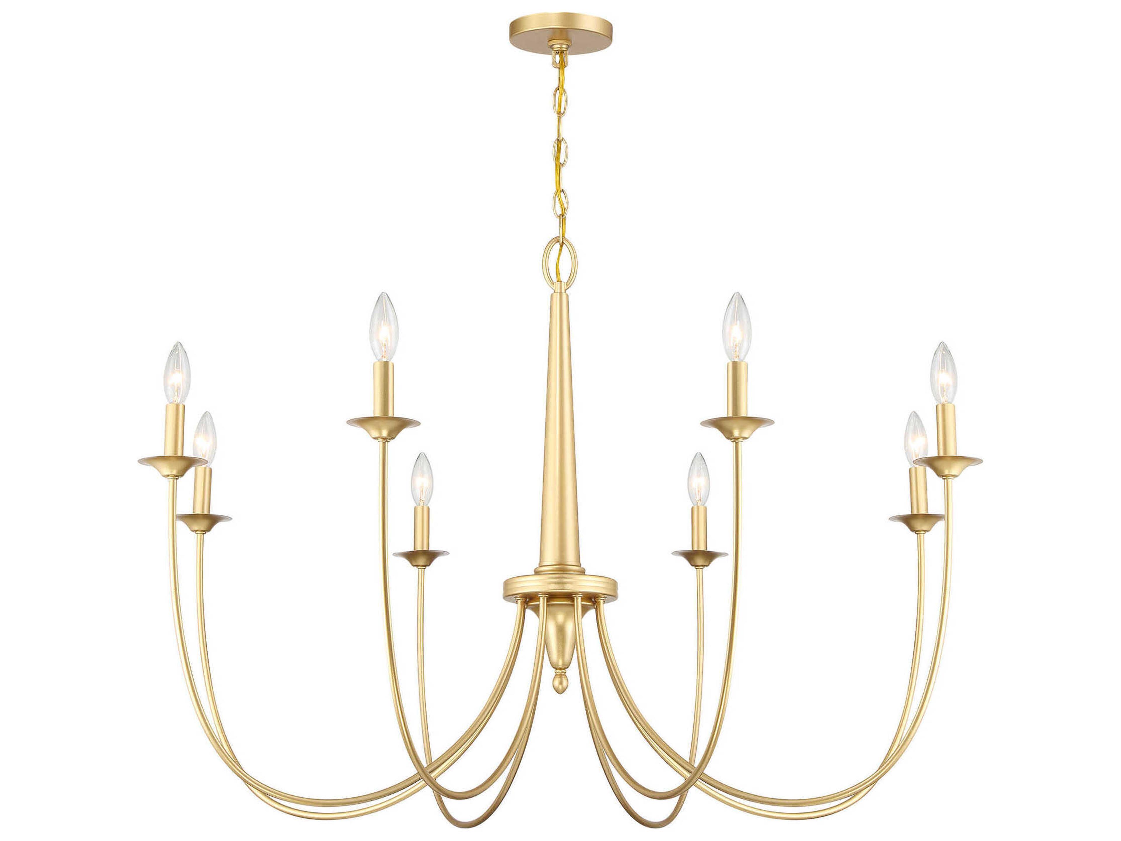 Savoy House Stonecrest 8-Light French Gold Candelabra Chandelier