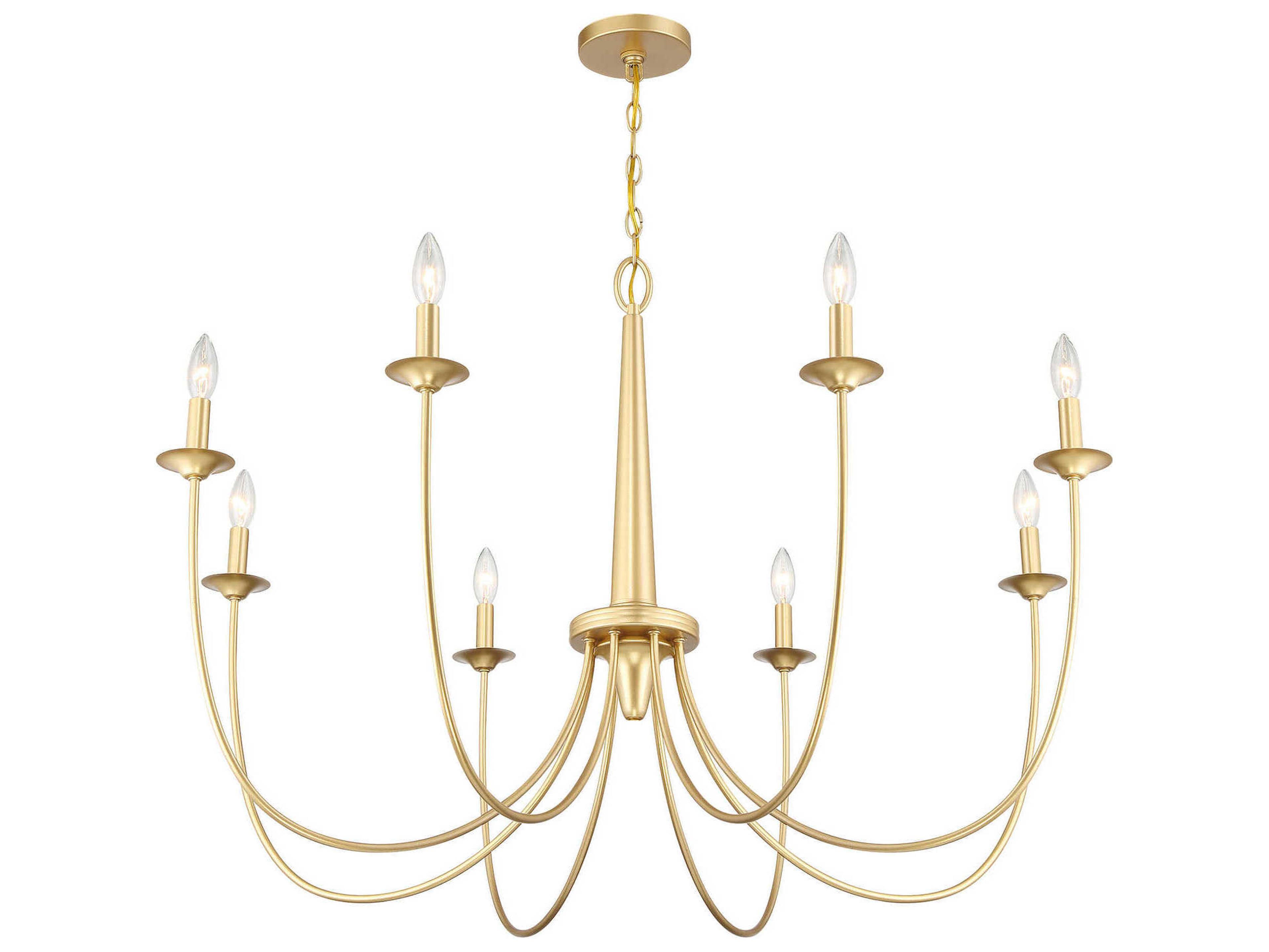 Savoy House Stonecrest 8-Light French Gold Candelabra Chandelier