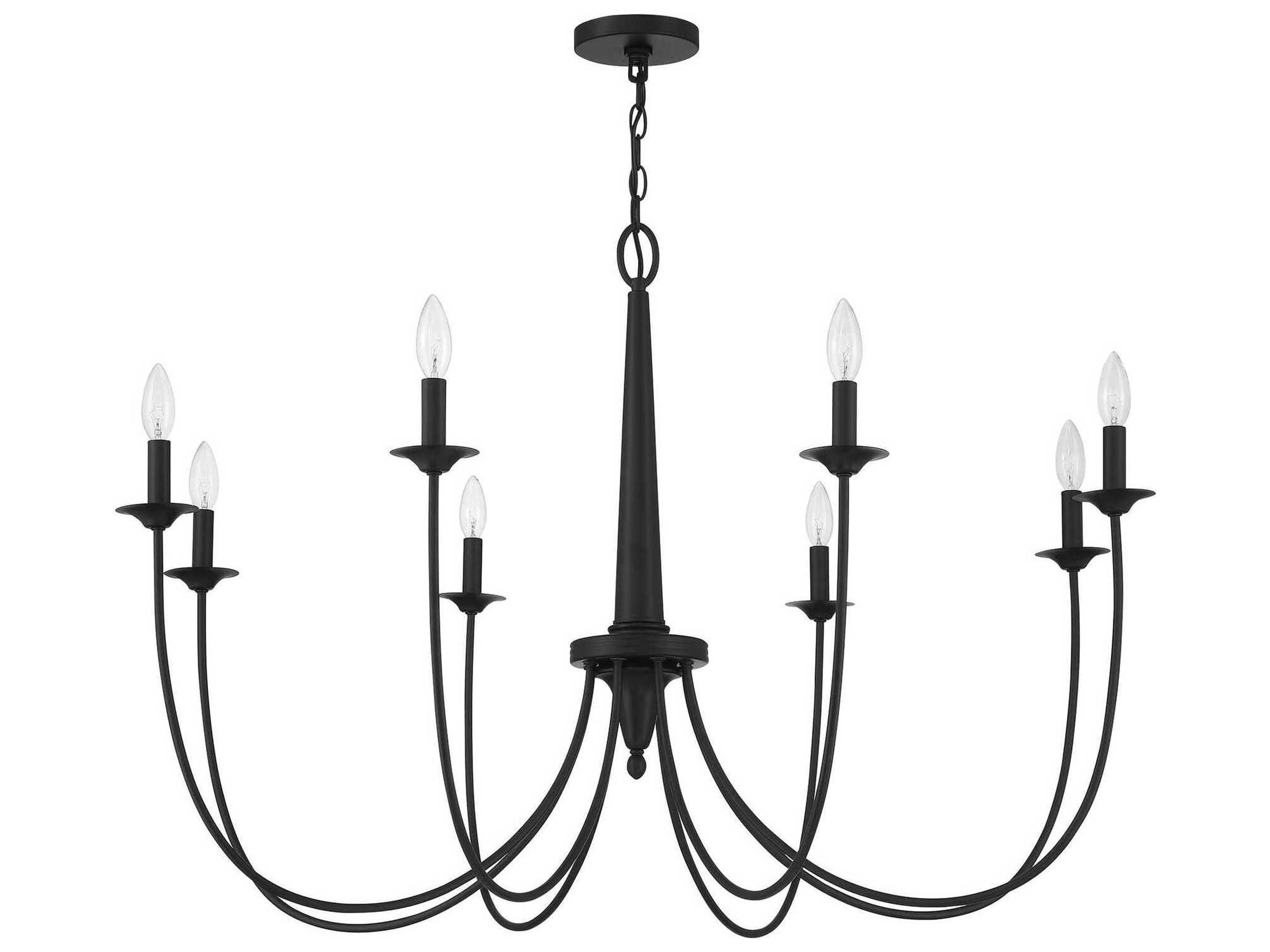 Savoy House Stonecrest 8-Light Matte Black Candelabra Chandelier
