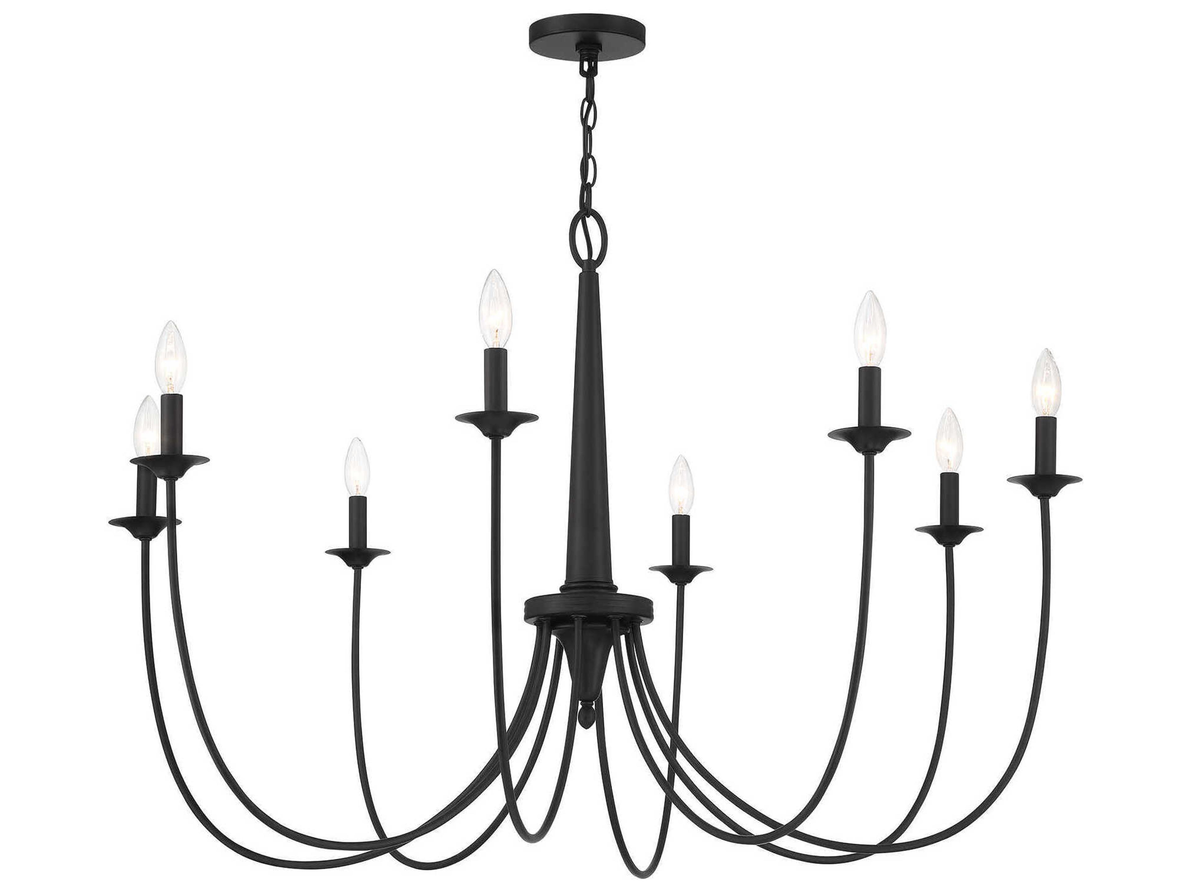 Savoy House Stonecrest 8-Light Matte Black Candelabra Chandelier