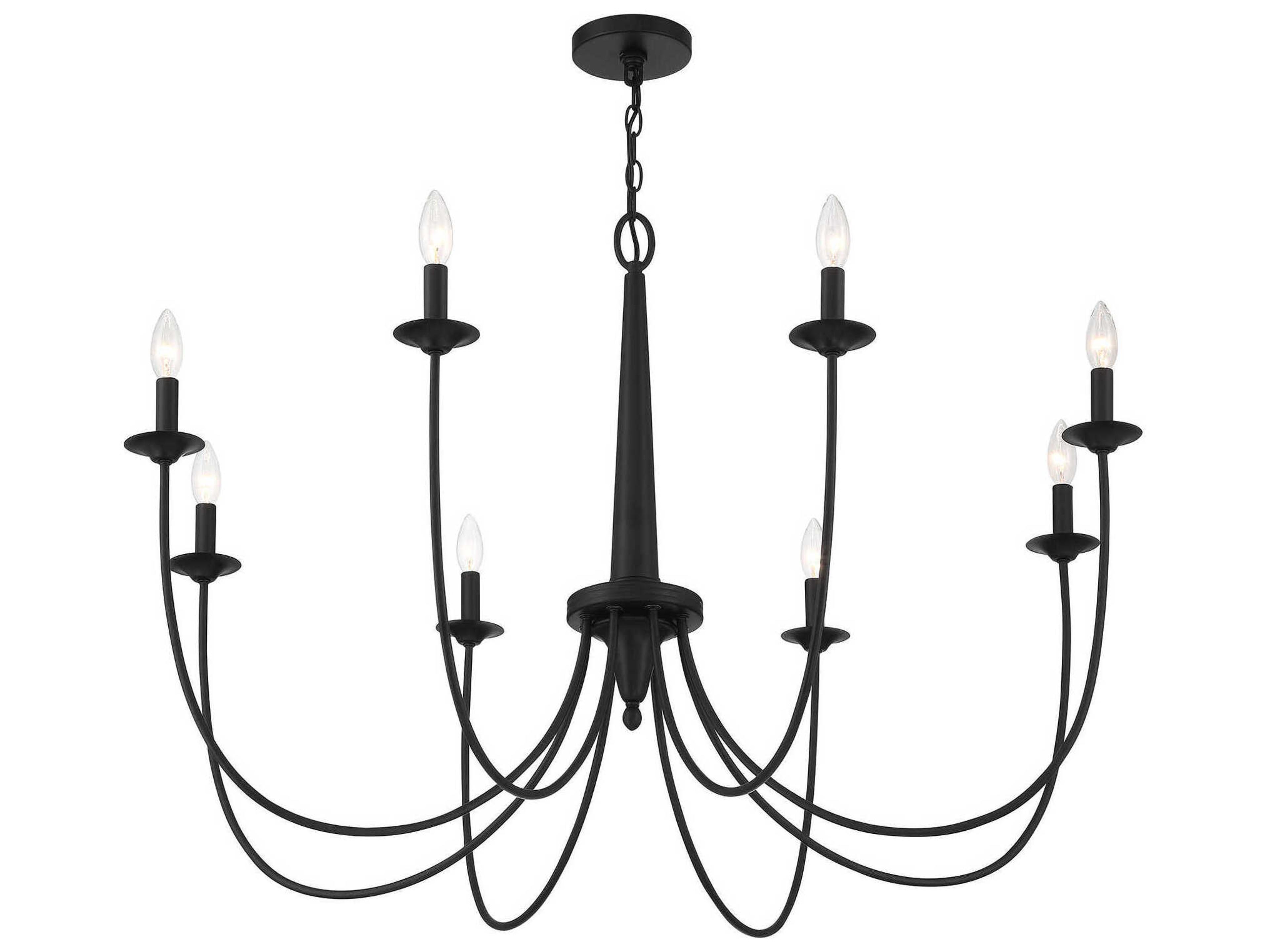 Savoy House Stonecrest 8-Light Matte Black Candelabra Chandelier
