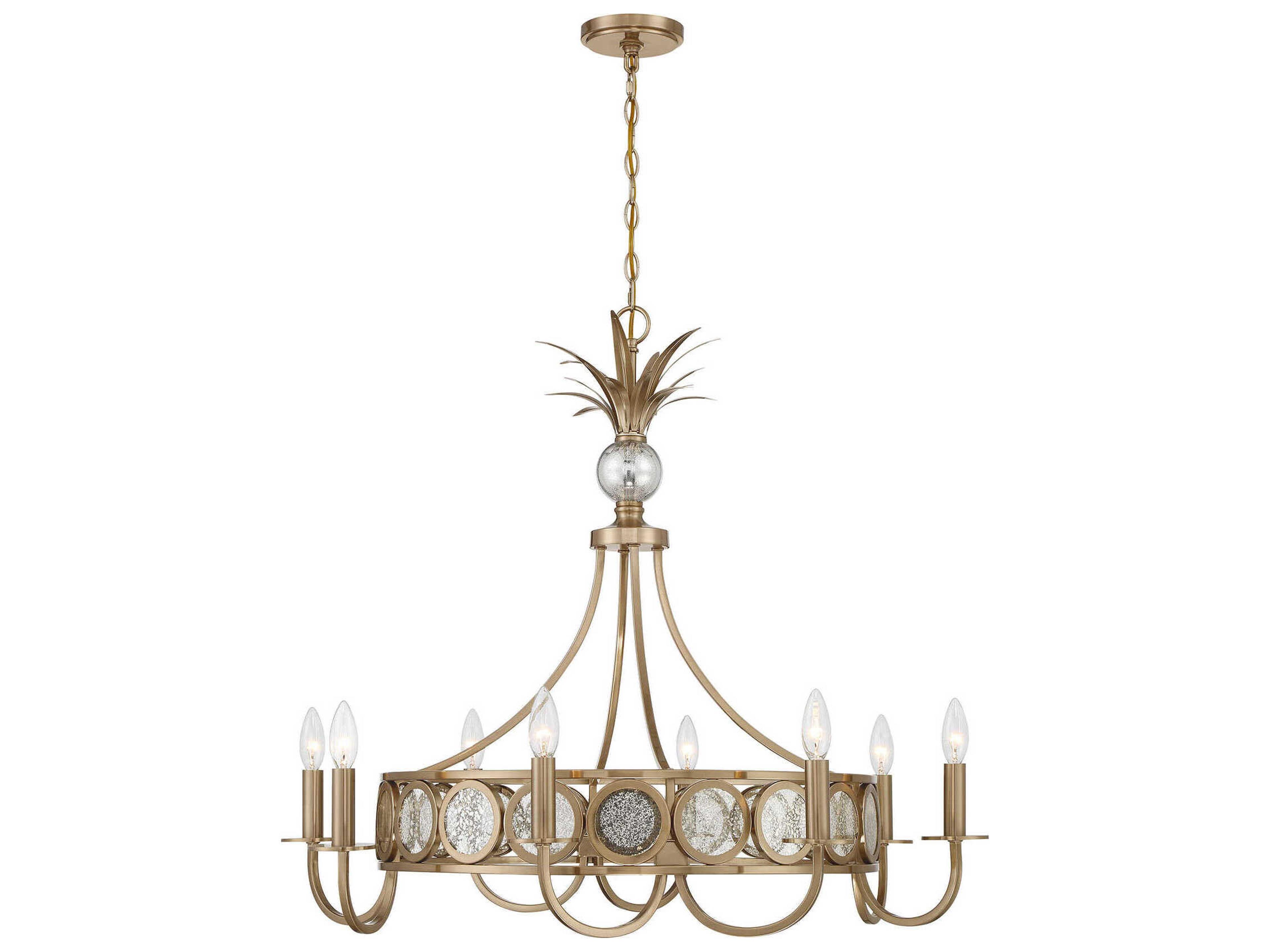 Hearst 8-Light Noble Brass Candelabra Round Chandelier