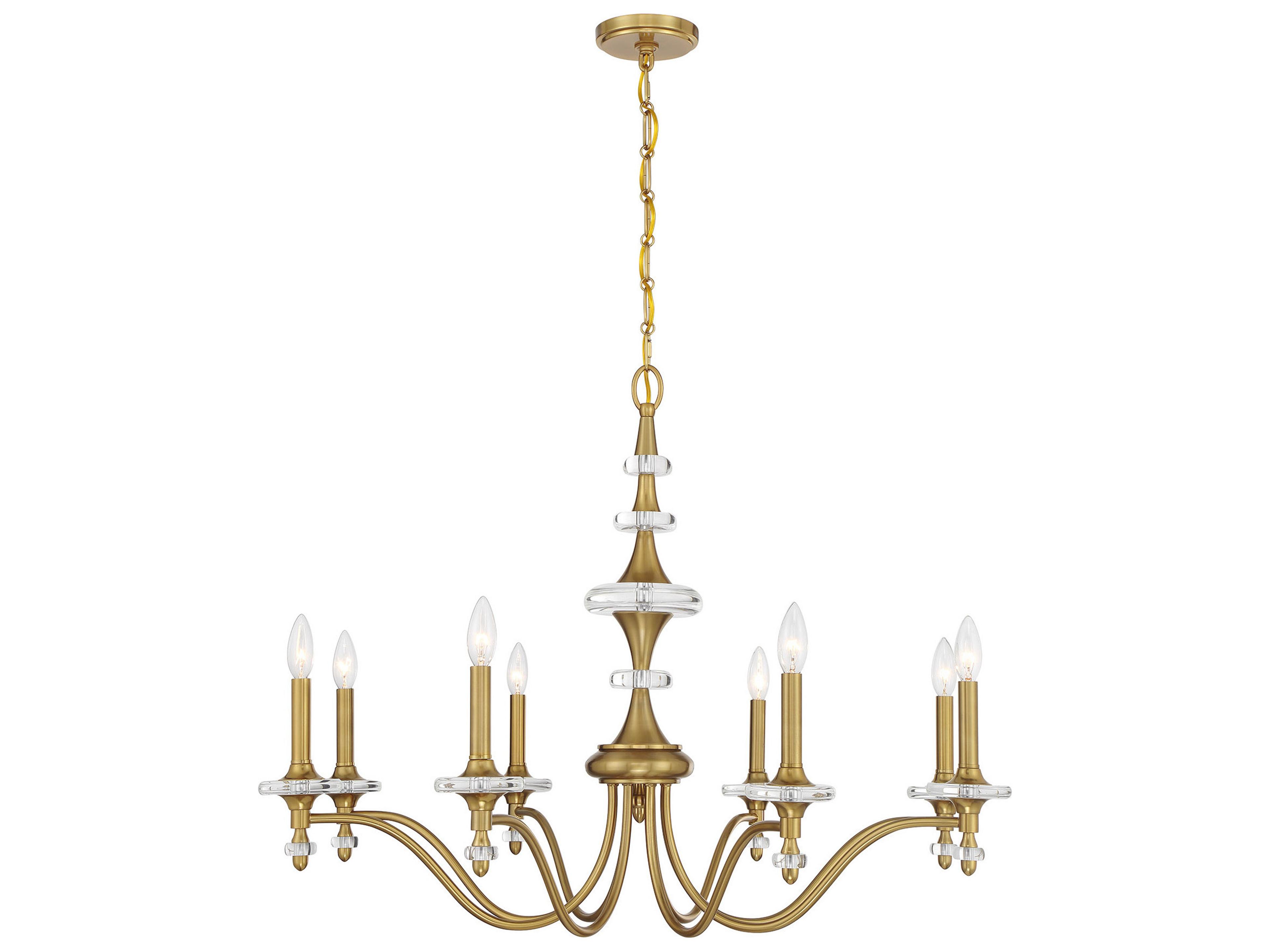 Champlain 8-Light Warm Brass Traditional Candelabra Chandelier