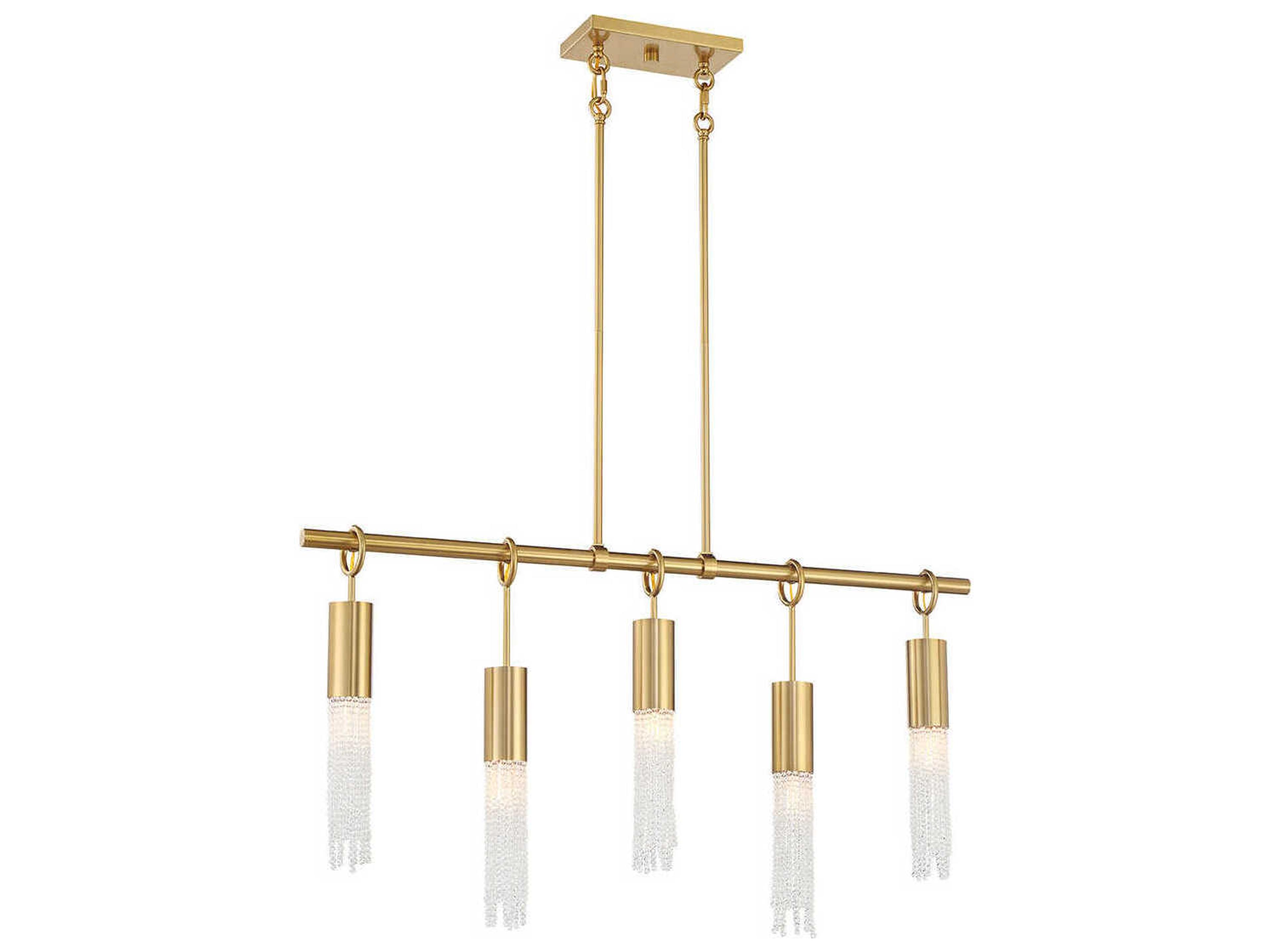 Chelsea 5-Light Warm Brass Cylinder Island Pendant