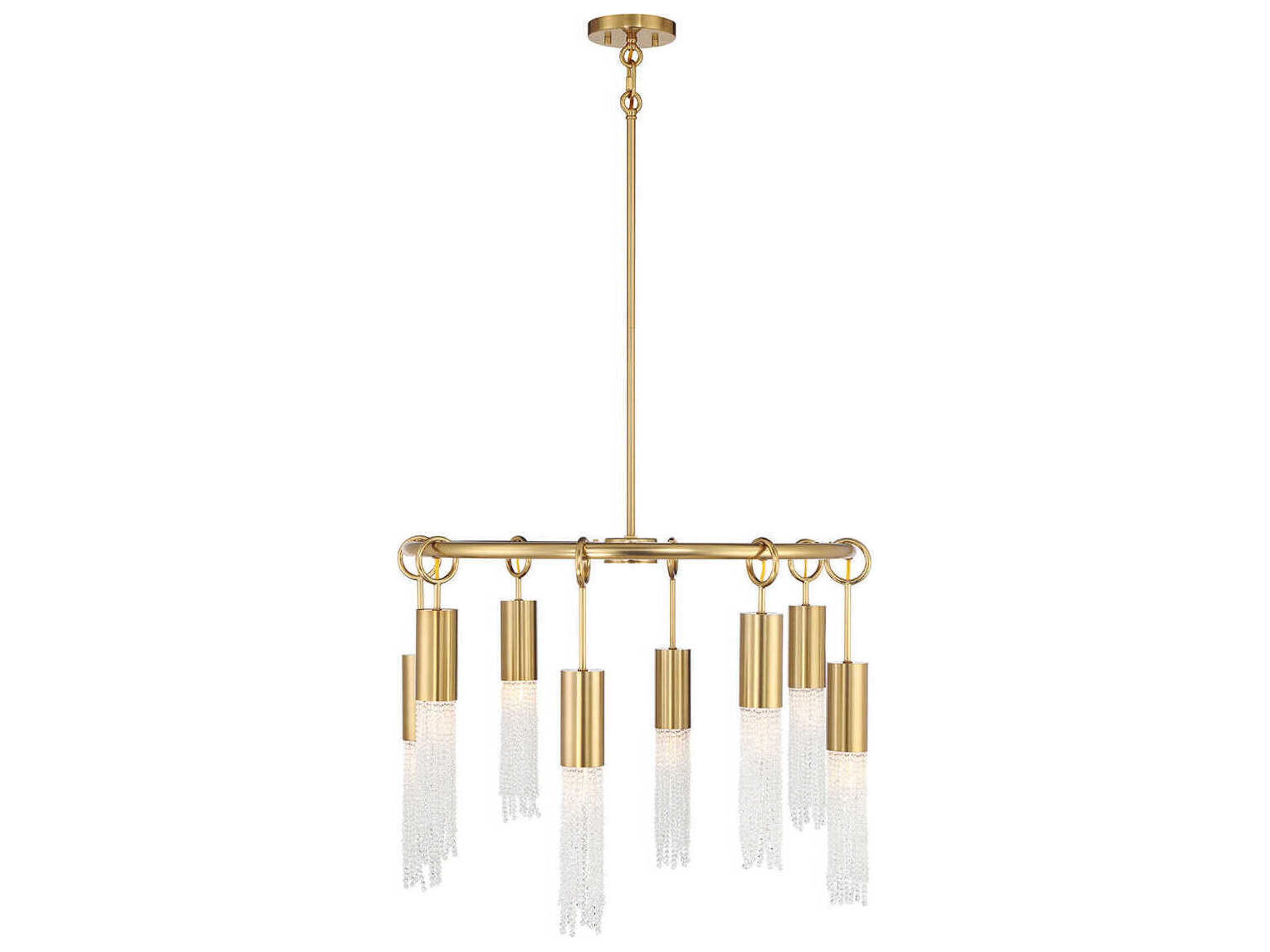 Chelsea 8-Light Warm Brass Cylinder Chandelier