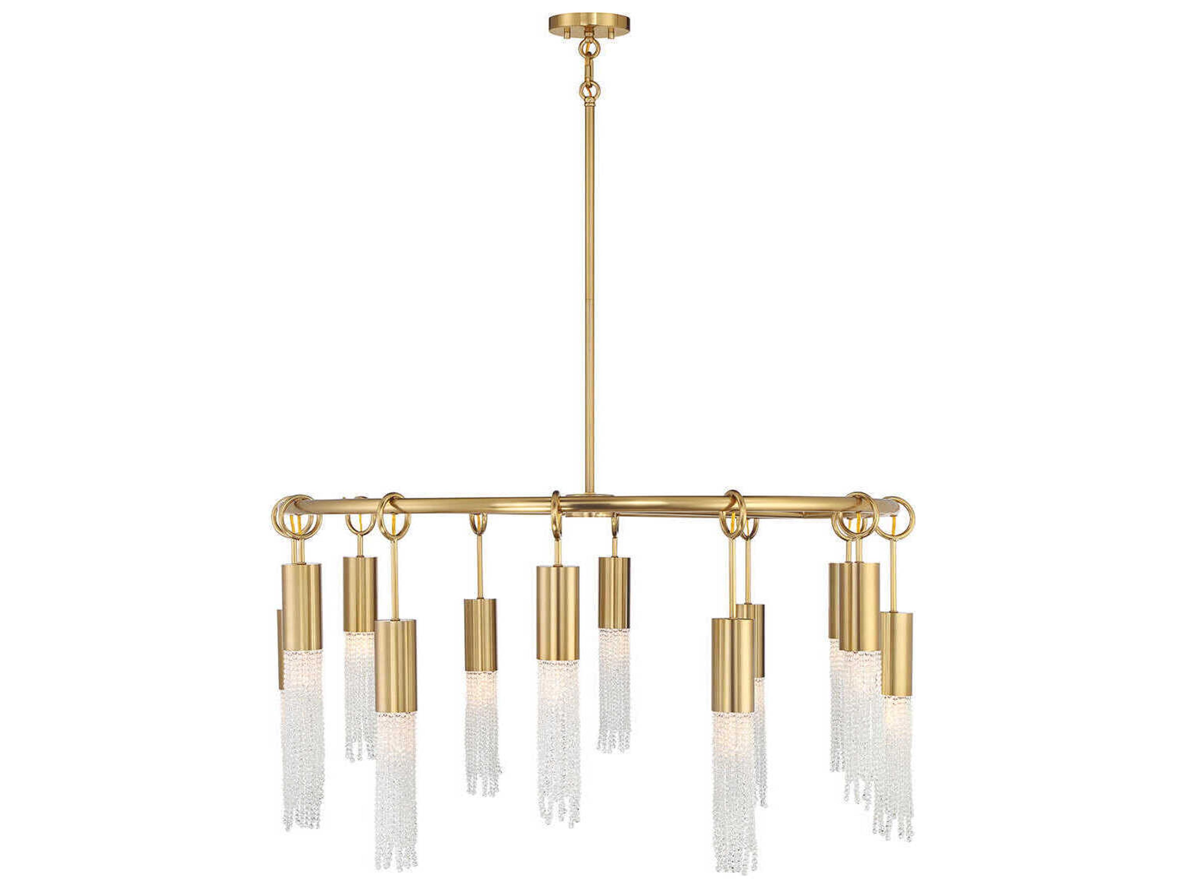 Chelsea 12-Light Warm Brass Cylinder Chandelier