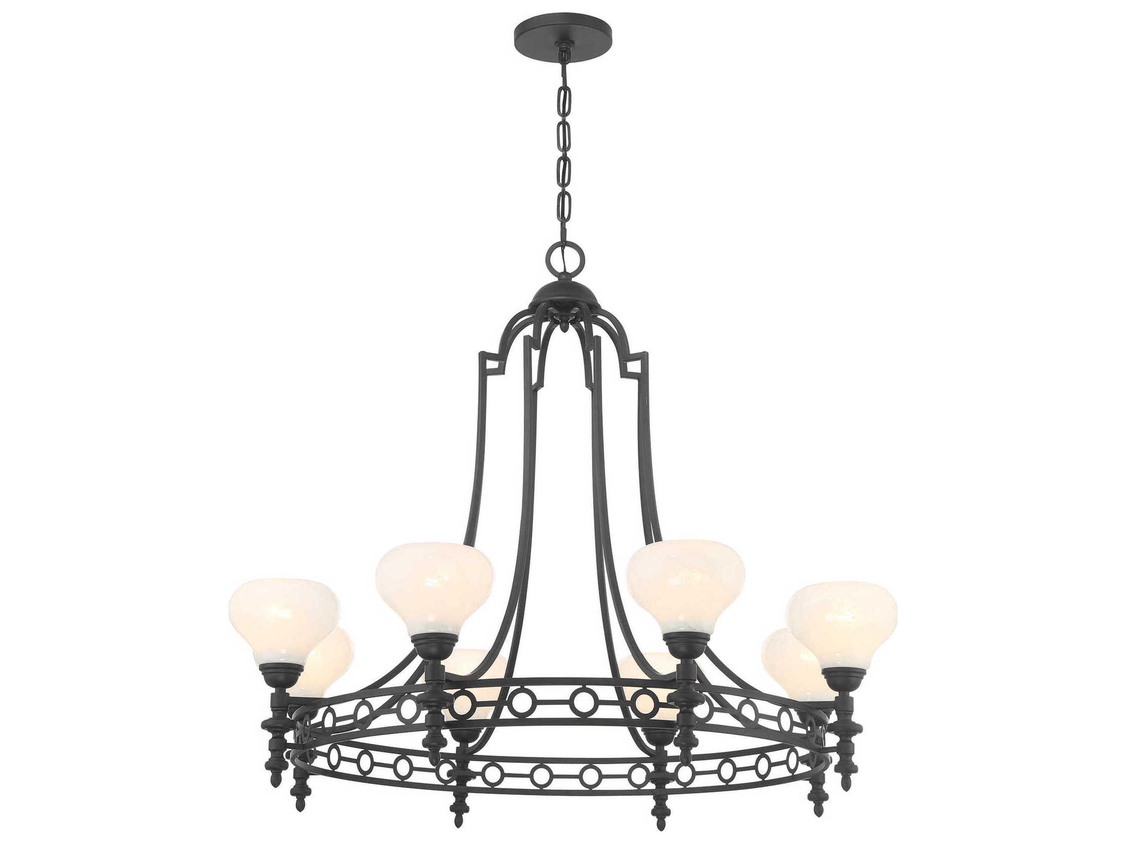 Savoy House Allston 8-Light Matte Black Round Chandelier