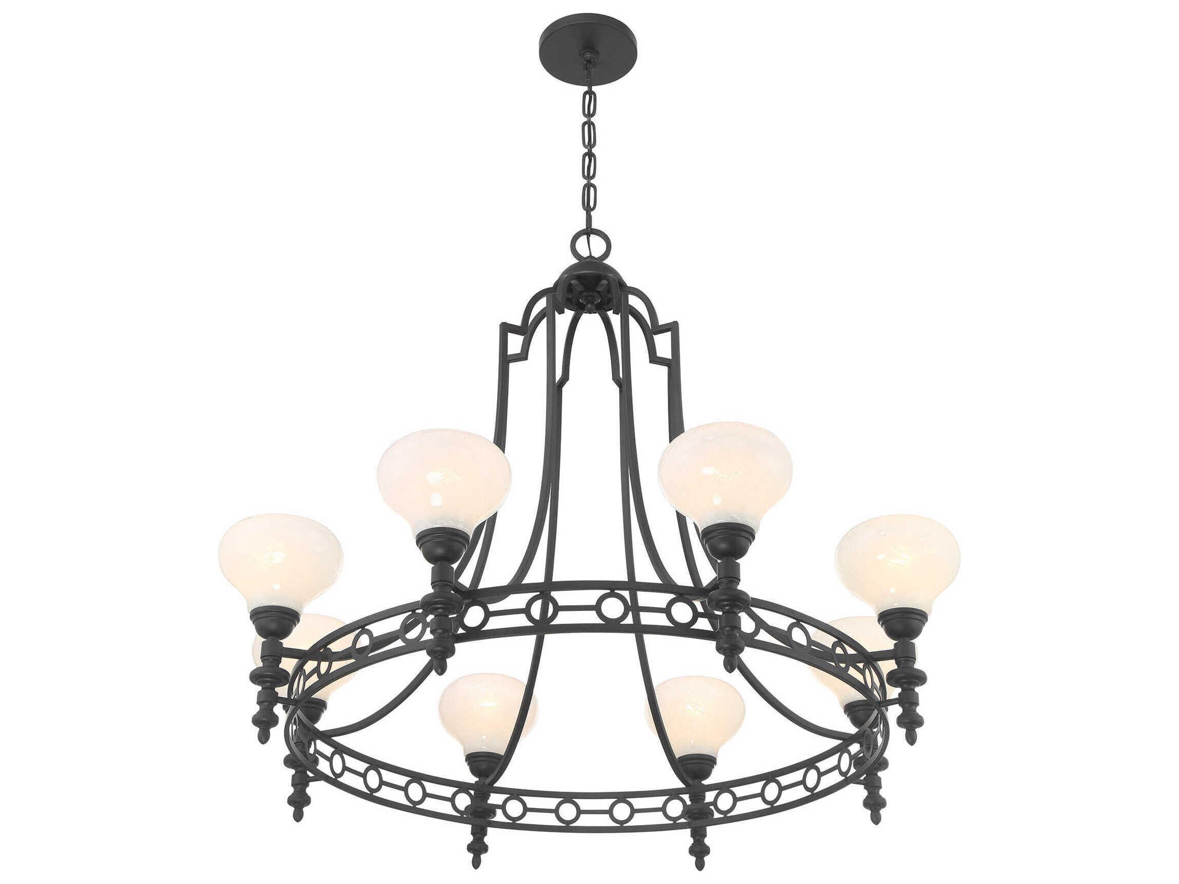 Savoy House Allston 8-Light Matte Black Round Chandelier