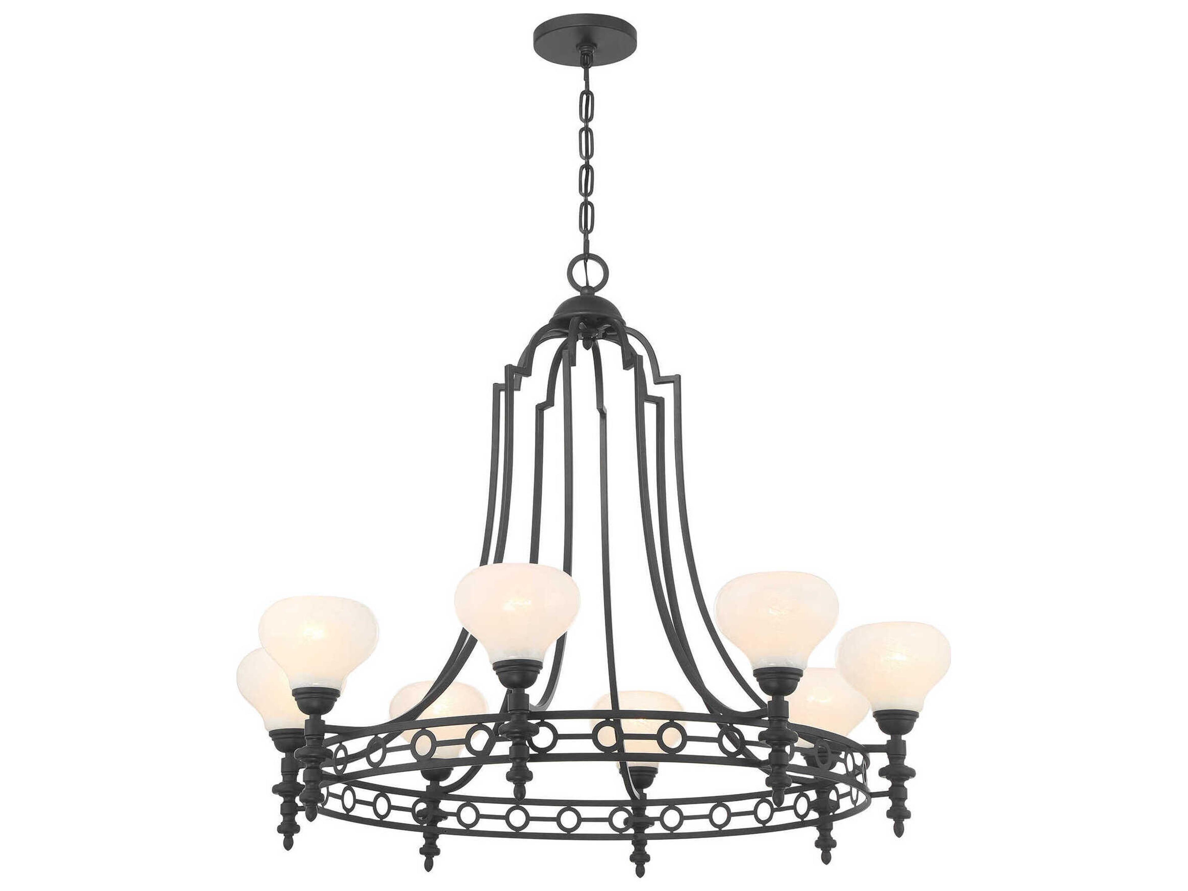 Savoy House Allston 8-Light Matte Black Round Chandelier