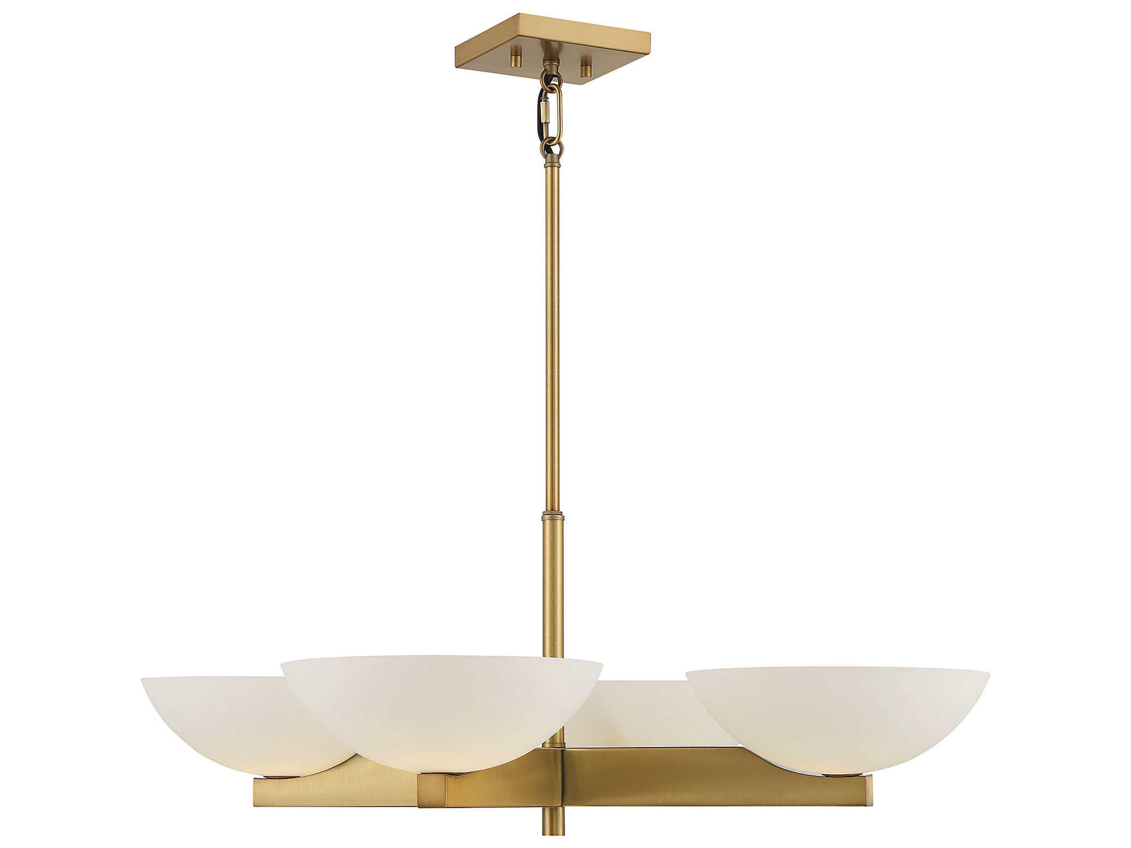 Fallon 4-Light Warm Brass Glass Bowl Chandelier