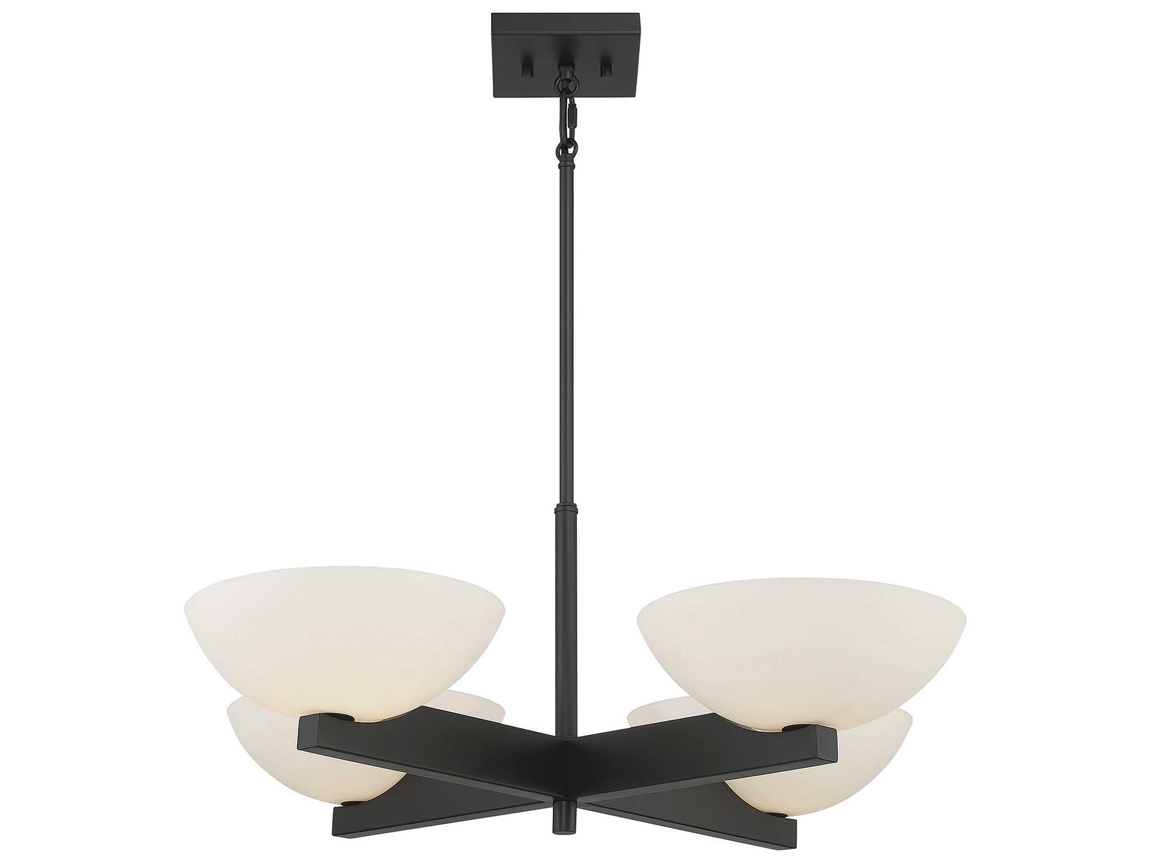 Savoy House Fallon 4-Light Matte Black Glass Bowl Chandelier