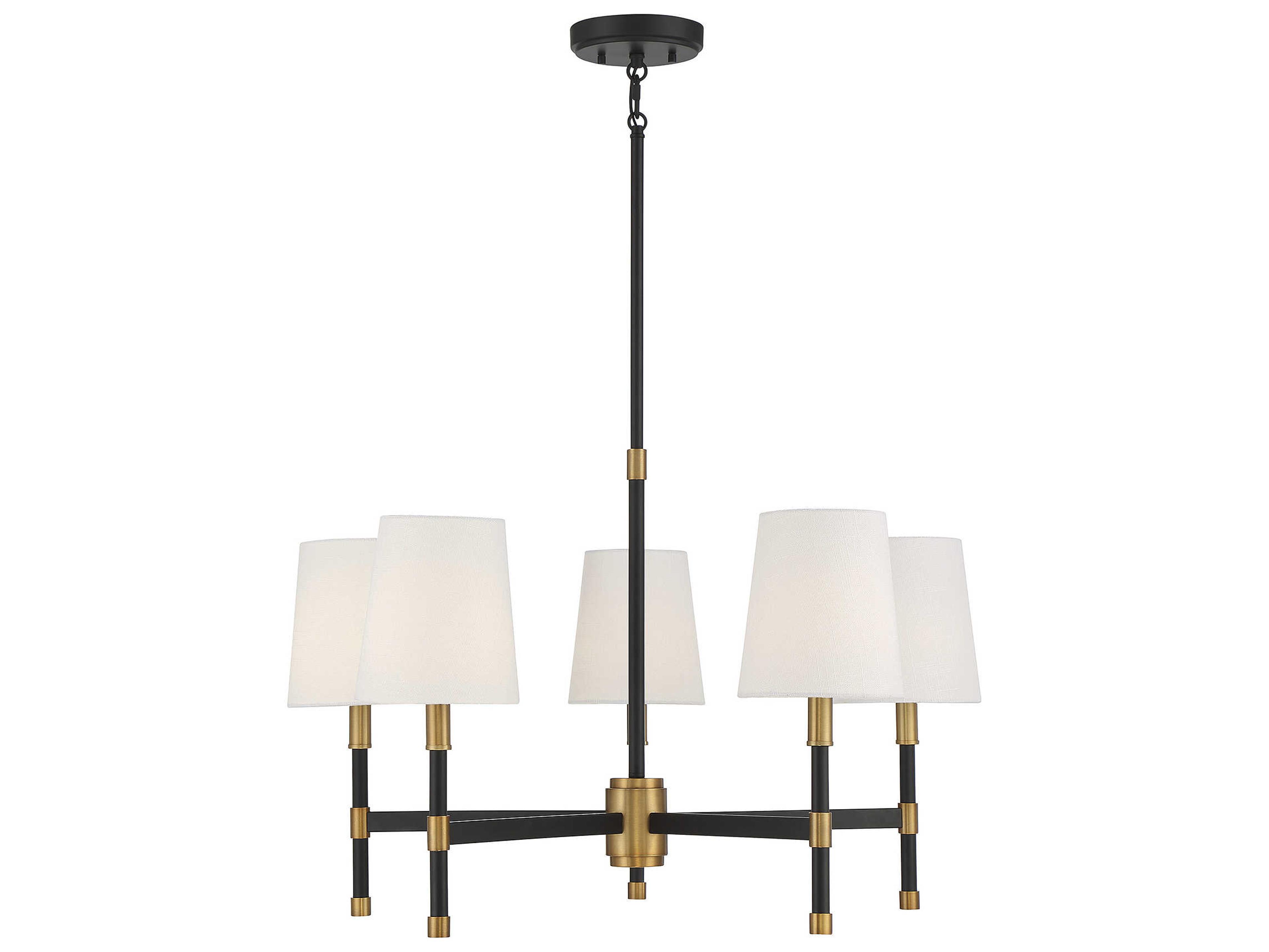 Brody 5-Light Matte Black Warm Brass Empire Chandelier