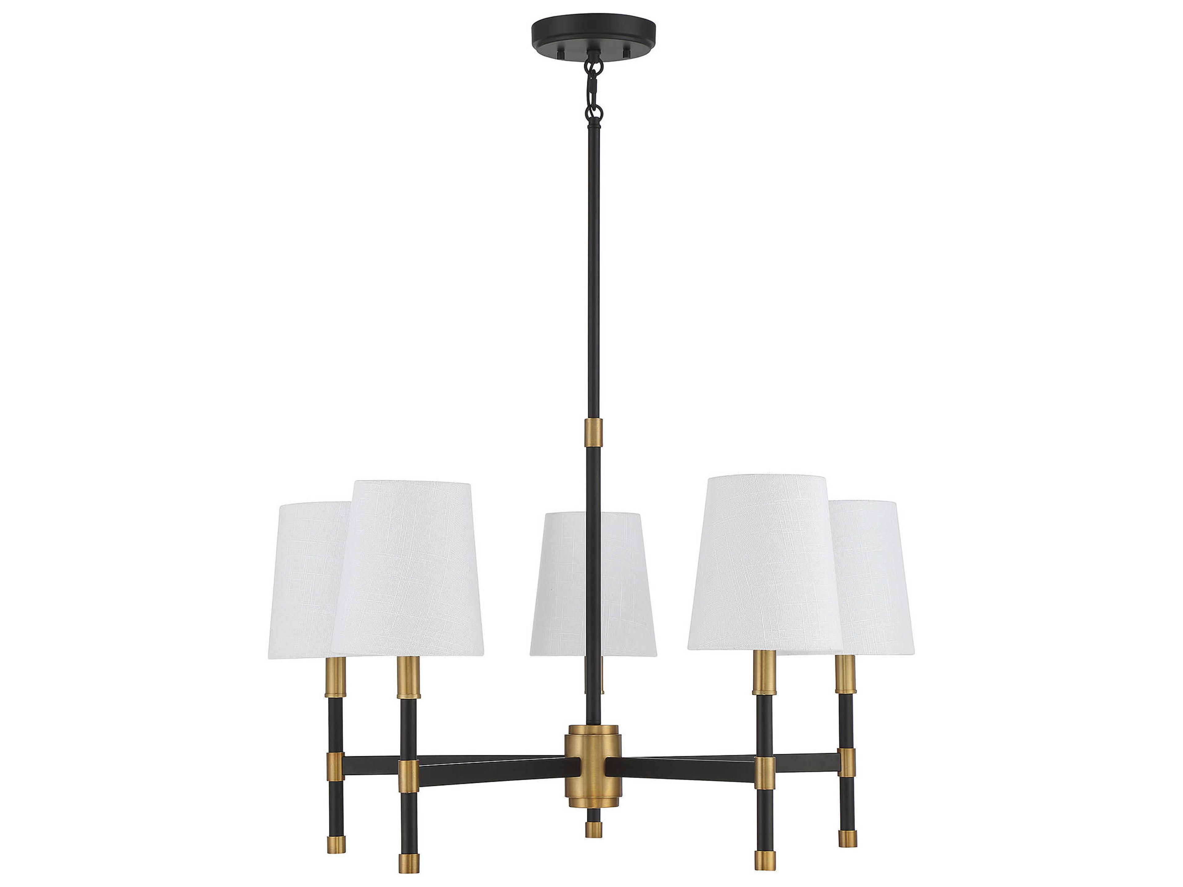 Savoy House Brody 5-Light Matte Black Warm Brass Empire Chandelier