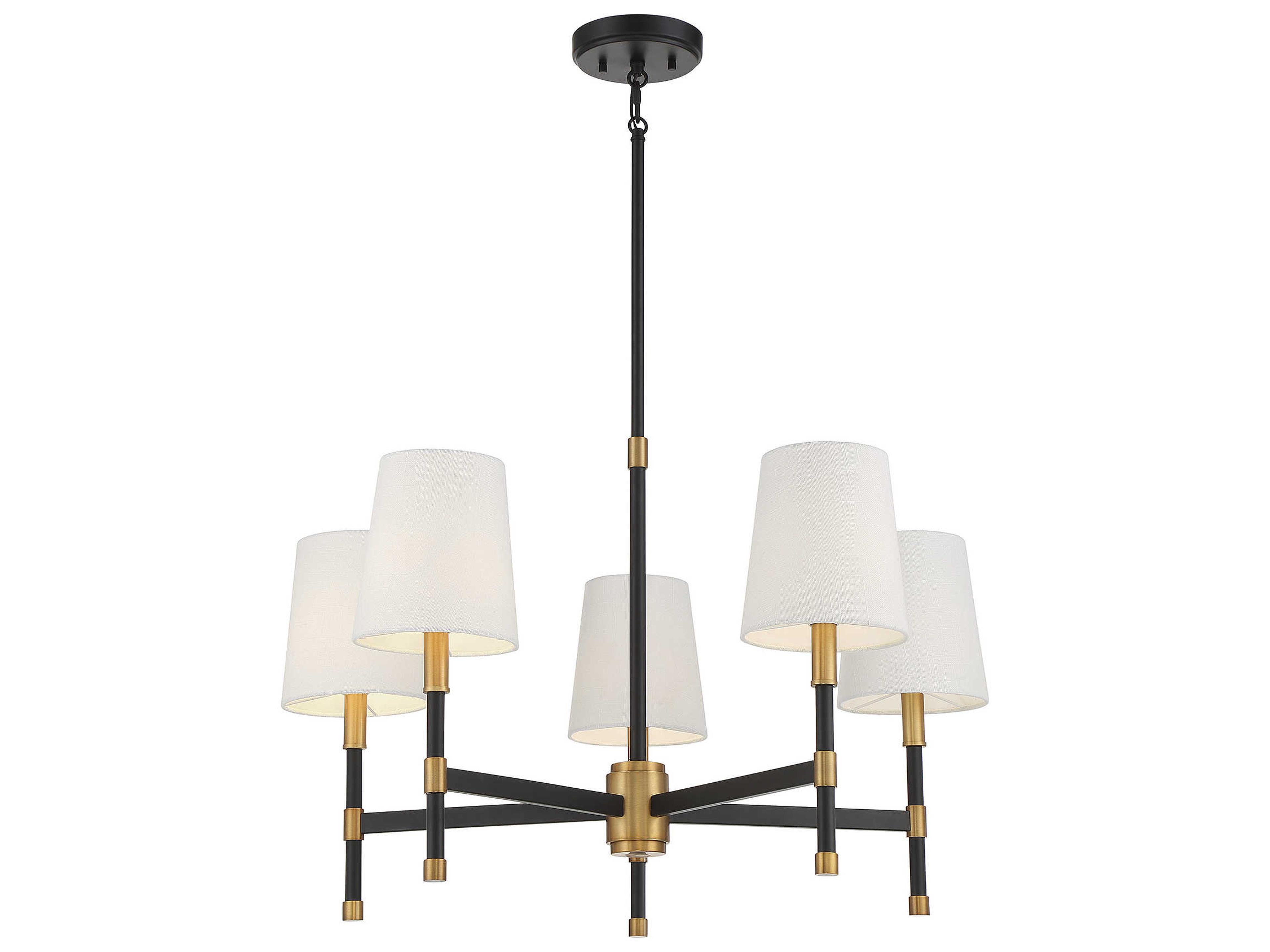 Savoy House Brody 5-Light Matte Black Warm Brass Empire Chandelier