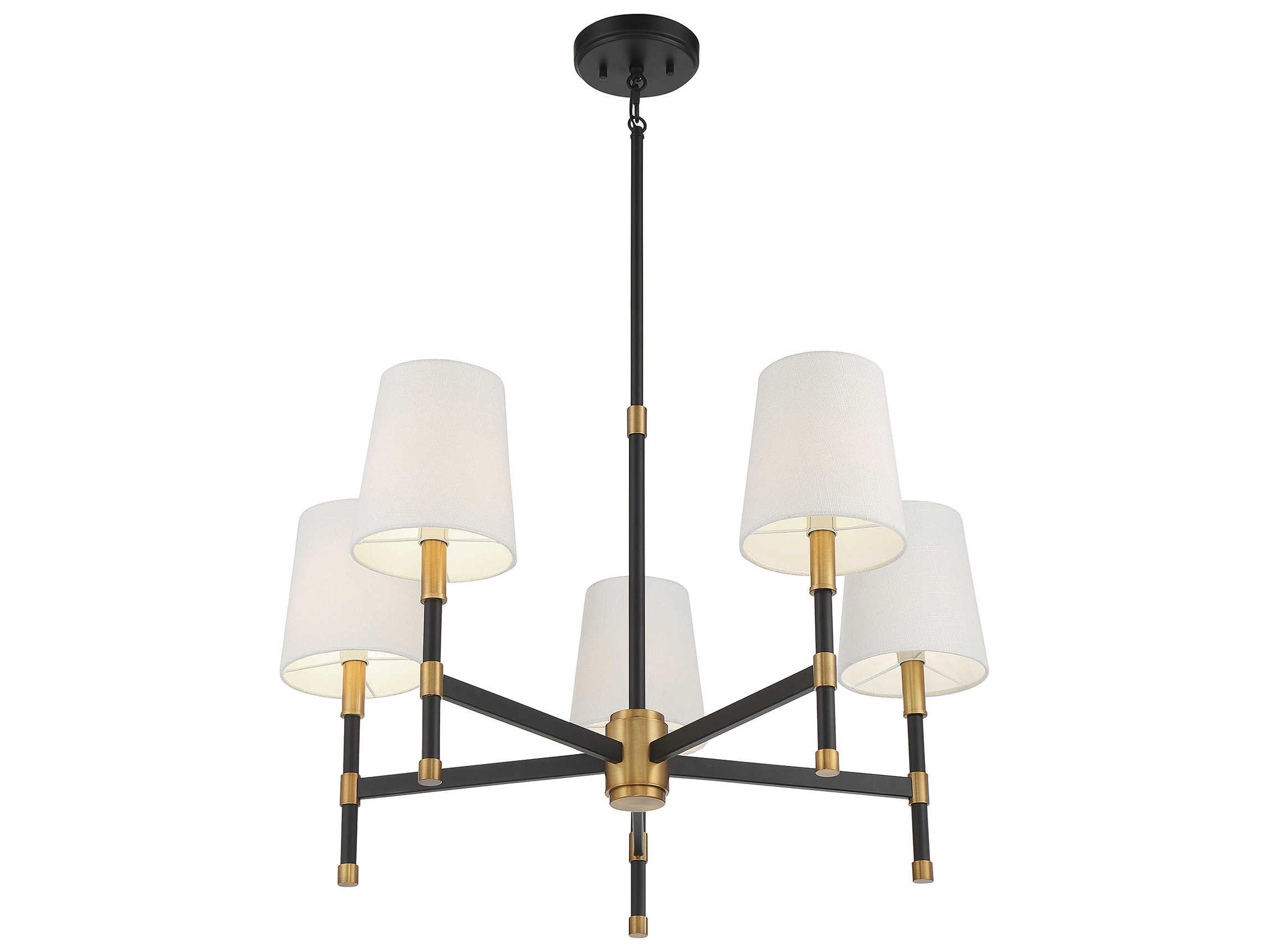 Savoy House Brody 5-Light Matte Black Warm Brass Empire Chandelier